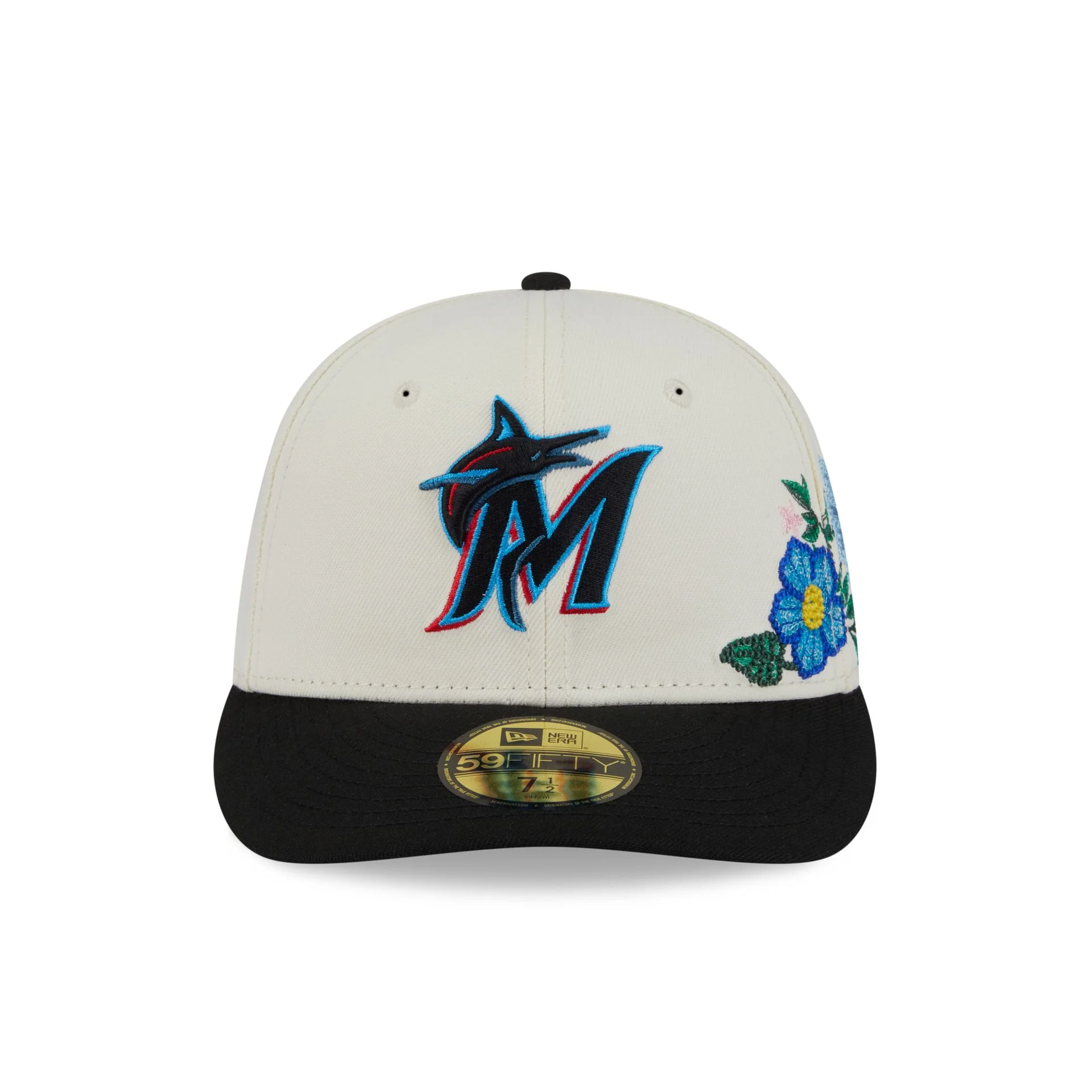 Miami Marlins Tonal Florals White 59FIFTY Fitted Hat - Image 2