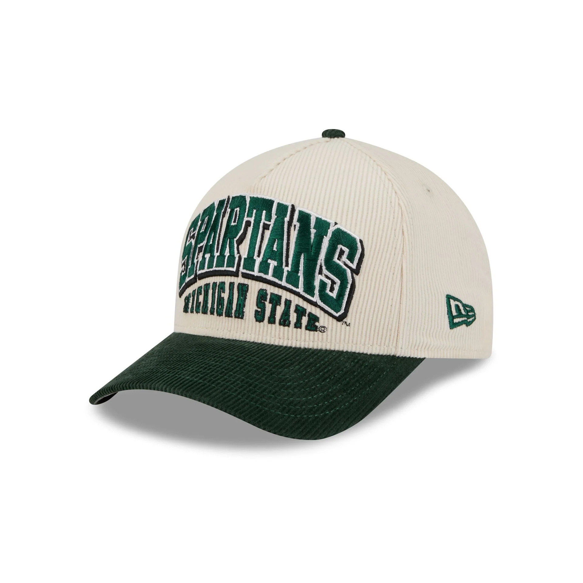 Michigan State Spartans Stacked Corduroy 9FORTY M-Crown A-Frame Snapback Hat - Image 3