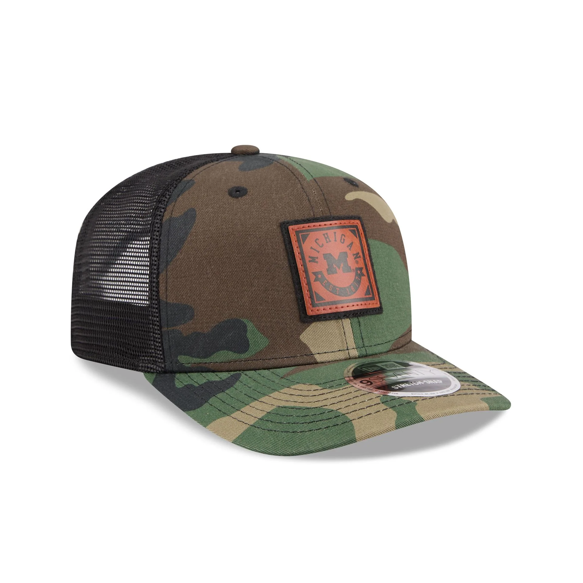 Michigan Wolverines Camo Canvas 9SEVENTY Trucker Hat - Image 3