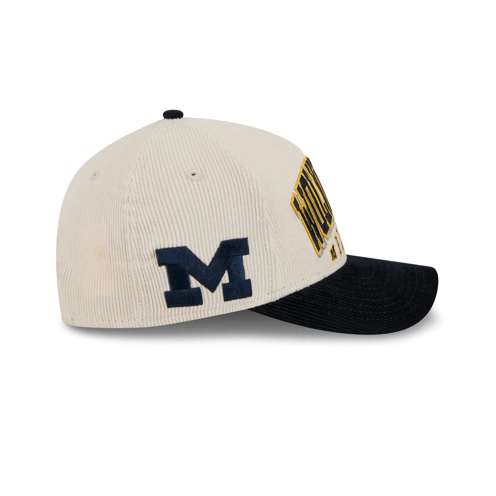 Michigan Wolverines Stacked Corduroy 9FORTY M-Crown A-Frame Snapback Hat - Image 4