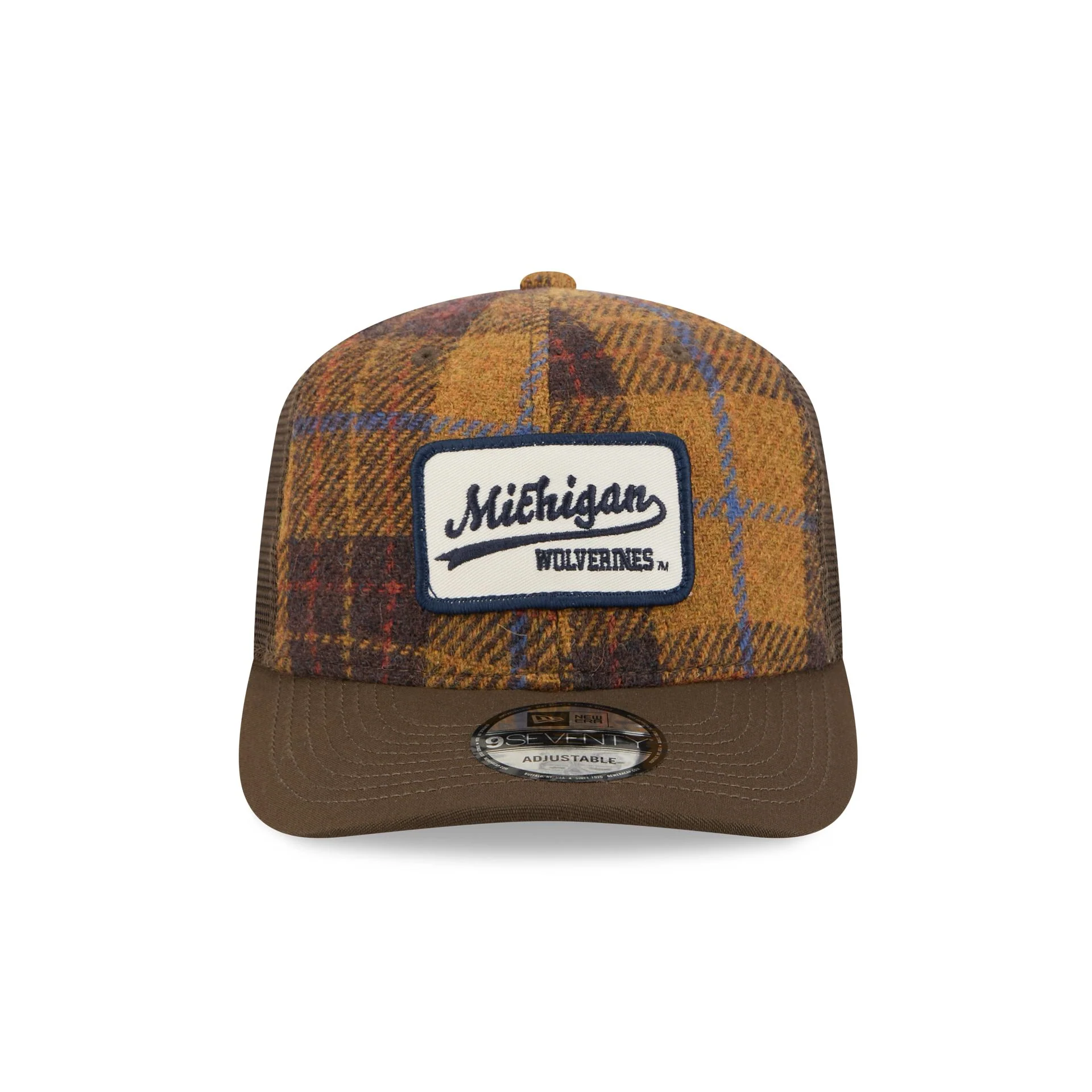 Michigan Wolverines Wool Plaid 9SEVENTY Trucker Hat - Image 2