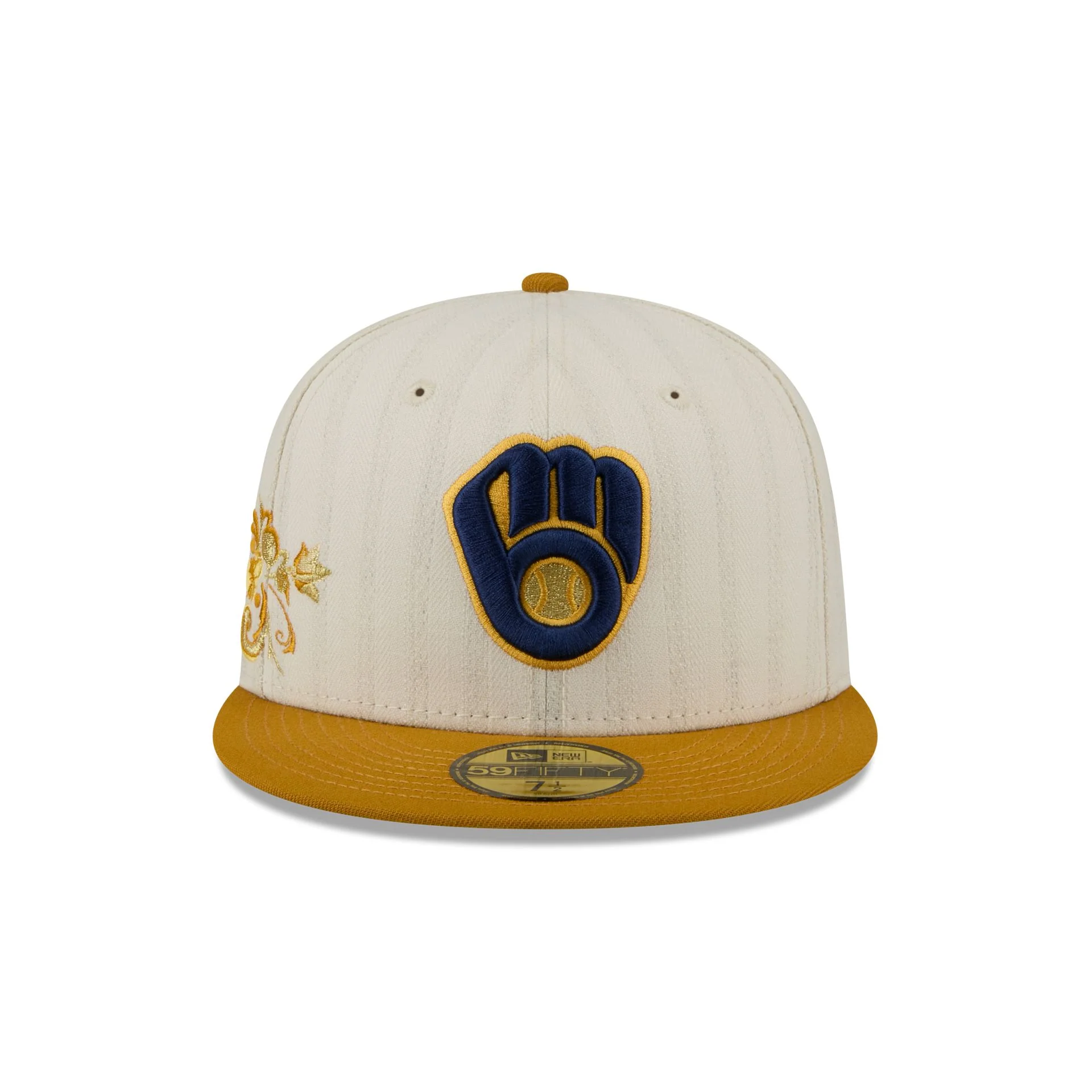 Milwaukee Brewers Chrome Herringbone 59FIFTY Fitted Hat - Image 2