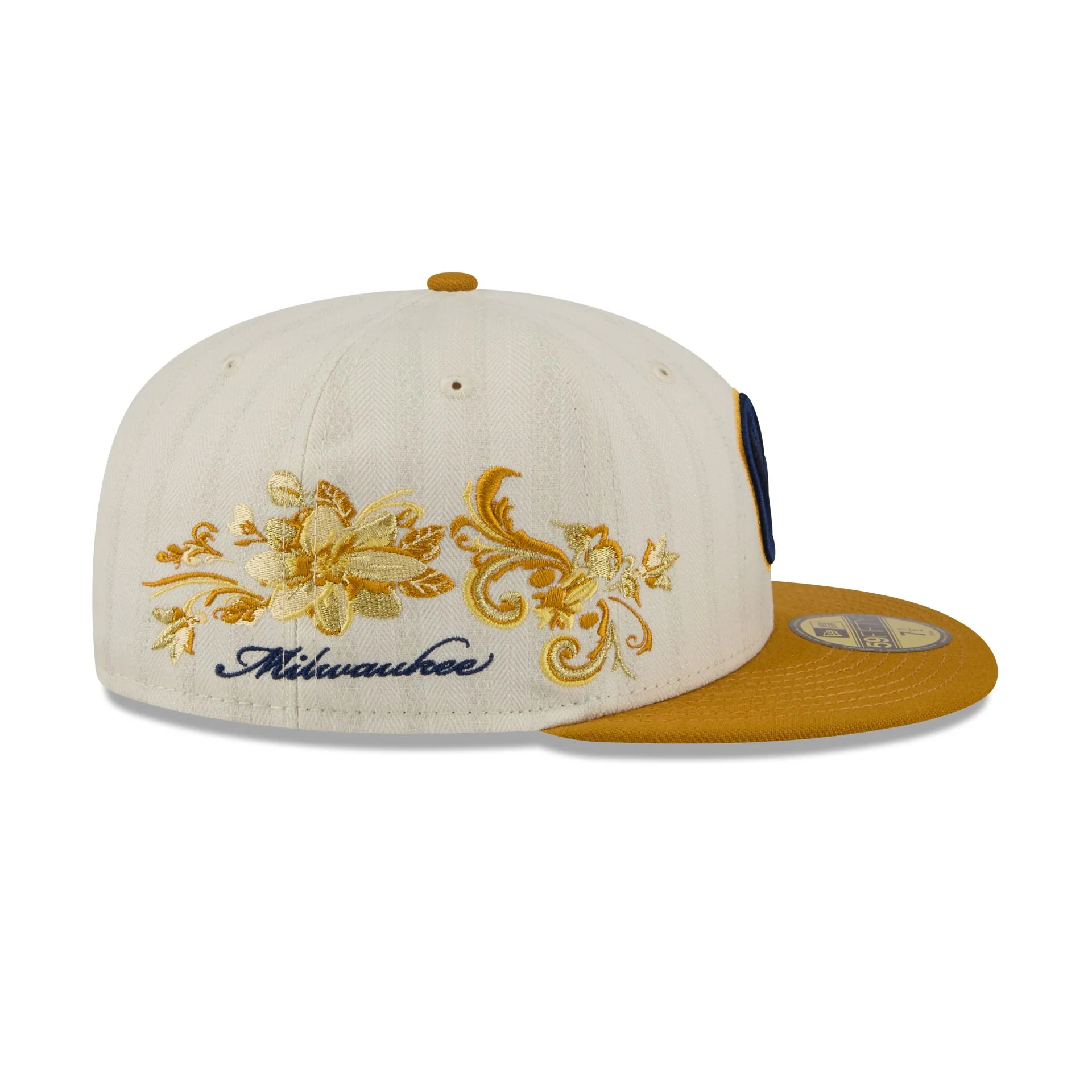 Milwaukee Brewers Chrome Herringbone 59FIFTY Fitted Hat - Image 4