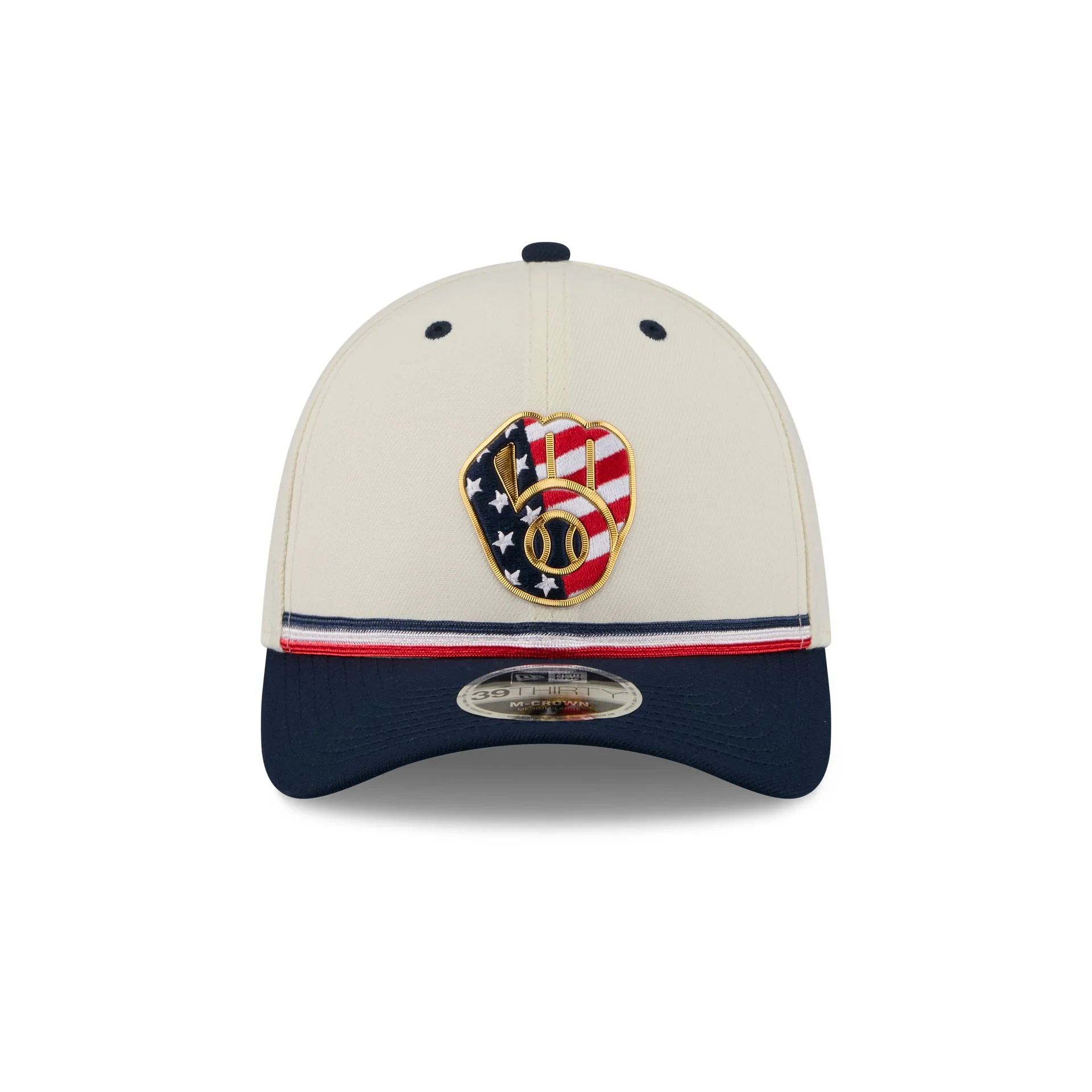 Milwaukee Brewers Independence Day 2026 39THIRTY M-Crown Stretch Fit Hat - Image 2