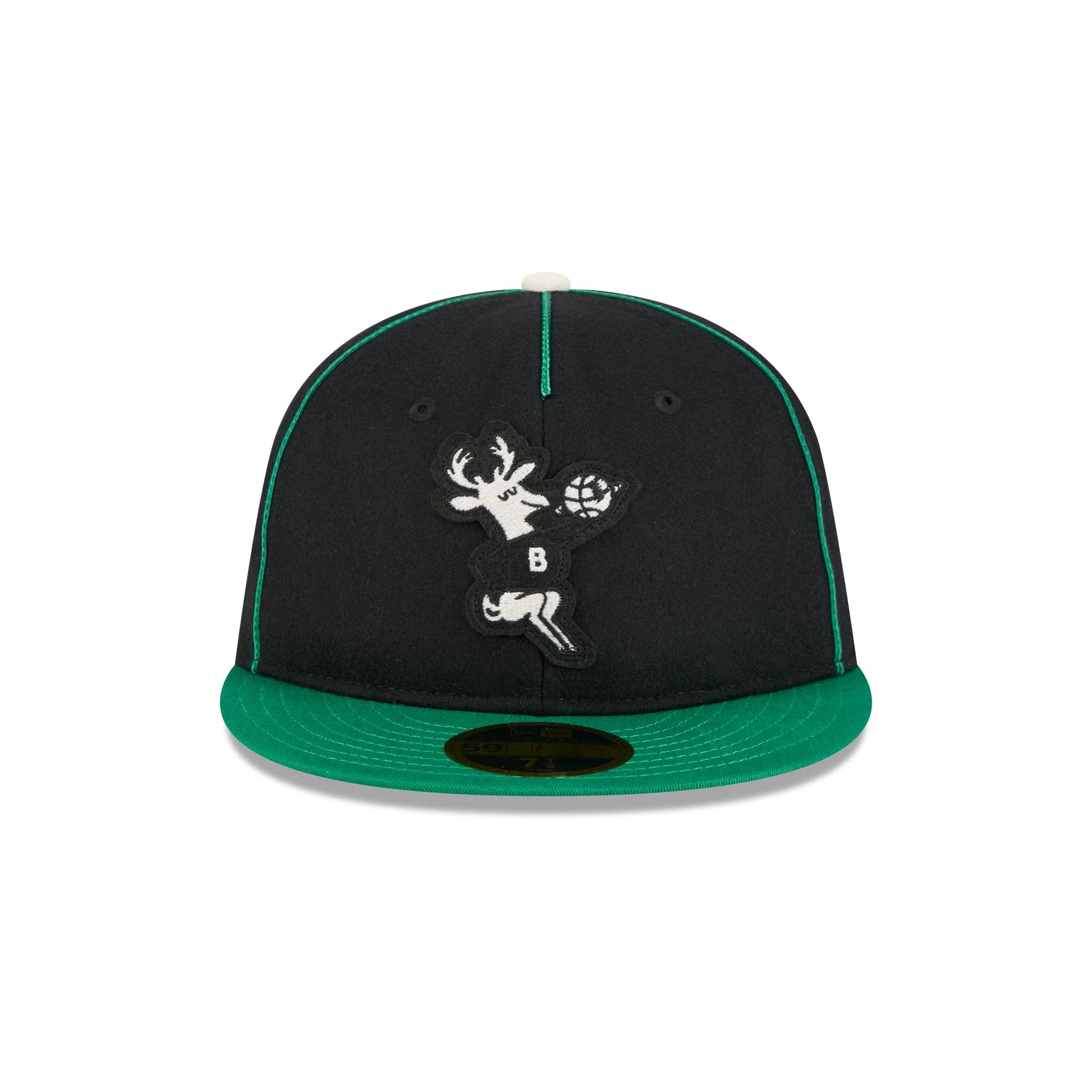 Milwaukee Bucks Felt Logo Retro Crown 59FIFTY Fitted Hat - Image 2