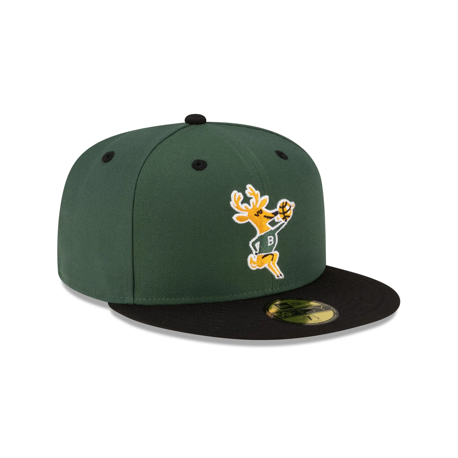 Milwaukee Bucks Hardwood Classics 80s Two Tone 59FIFTY Fitted Hat - Image 3