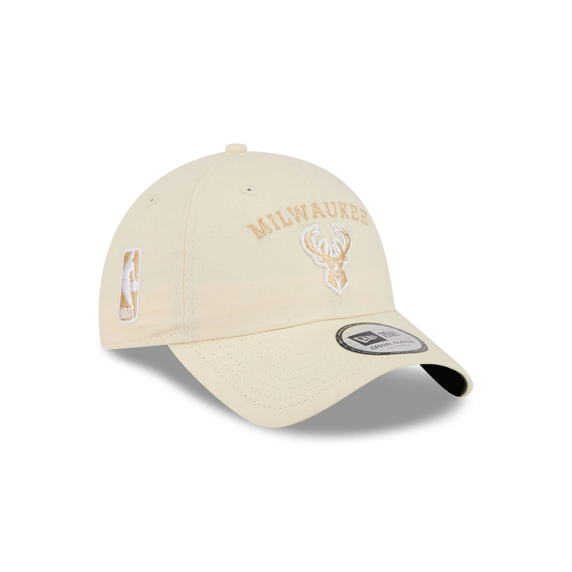 Milwaukee Bucks Team Logo Cream Casual Classic Adjustable Hat - Image 3