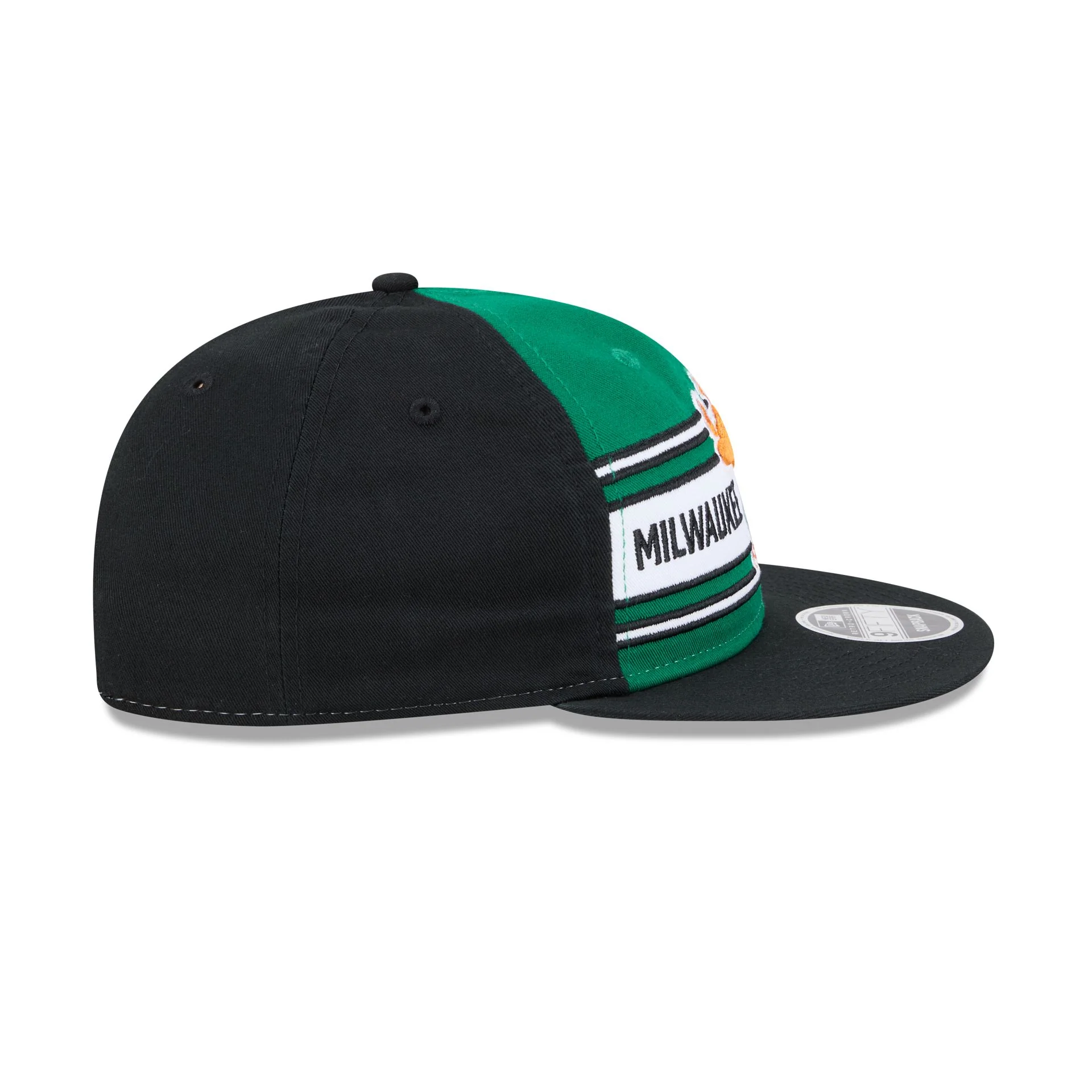 Milwaukee Bucks Team Stripes Retro Crown 9FIFTY Snapback Hat - Image 5