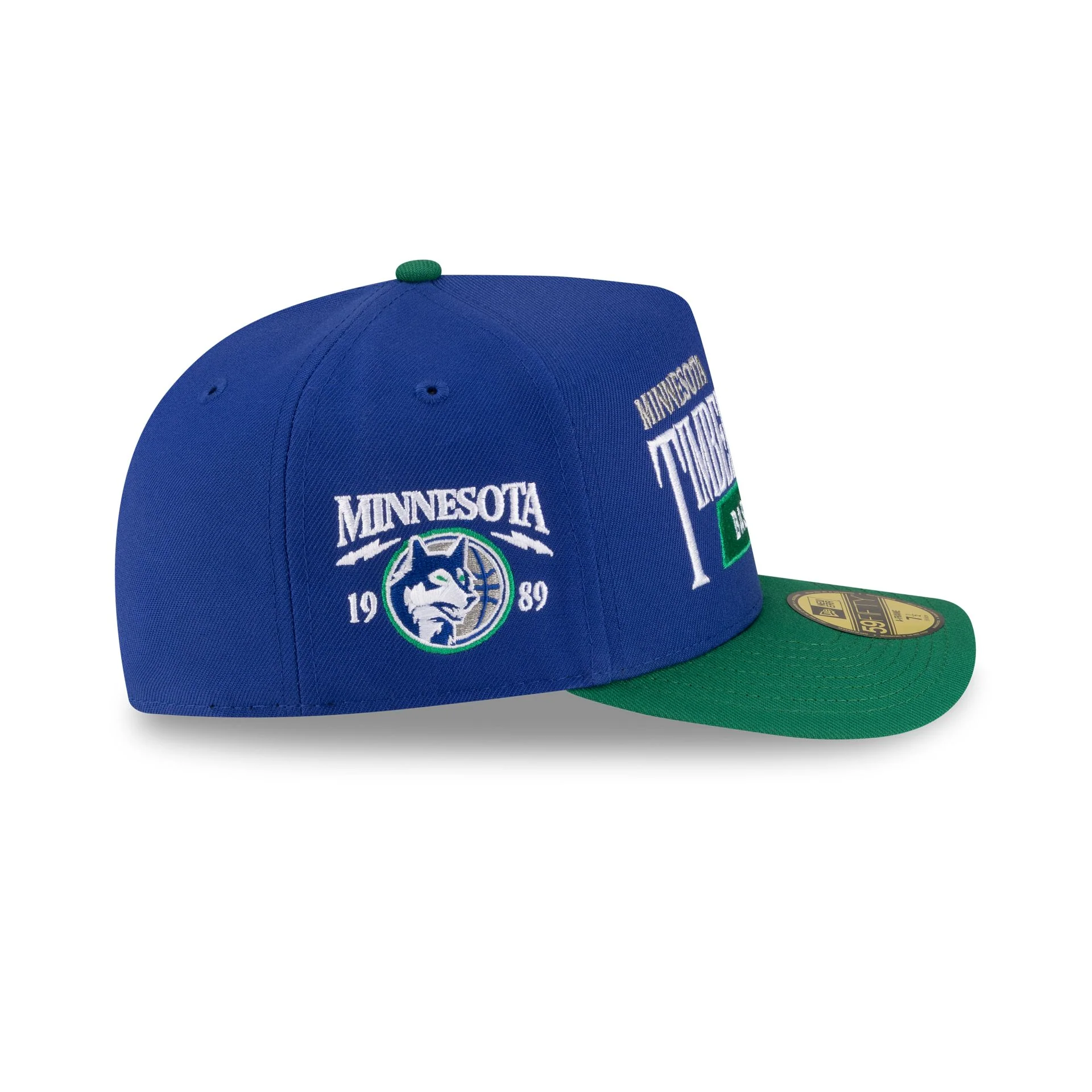Minnesota Timberwolves 1989-1996 Hardwood Classics Liner 59FIFTY A-Frame Fitted Hat - Image 4