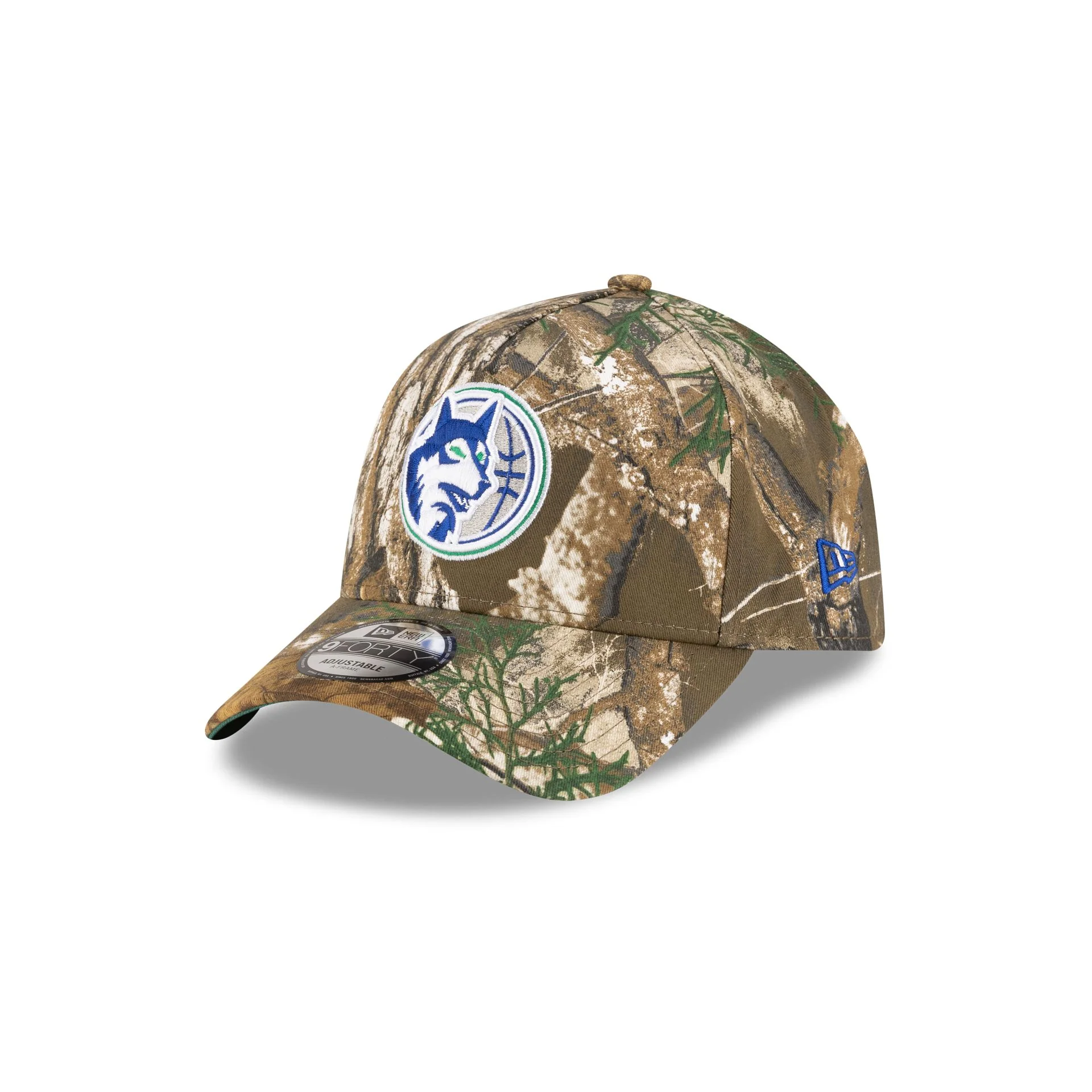 Minnesota Timberwolves 1989-1996 Hardwood Classics Realtree 9FORTY A-Frame Snapback Hat - Image 3