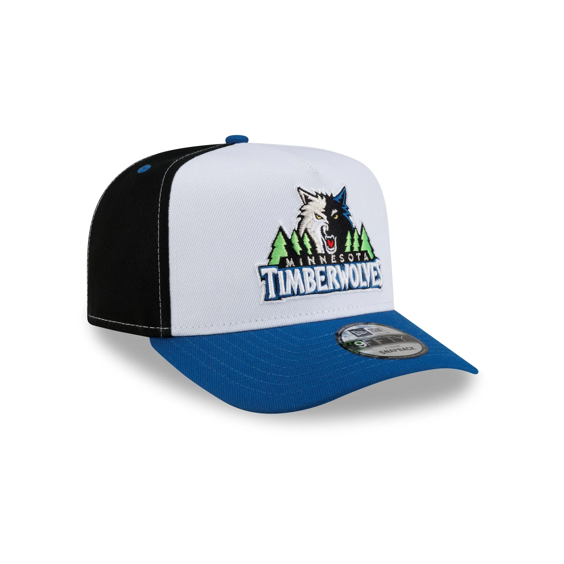 Minnesota Timberwolves Hardwood Classics 90s Panel 9FIFTY A-Frame Snapback Hat - Image 3