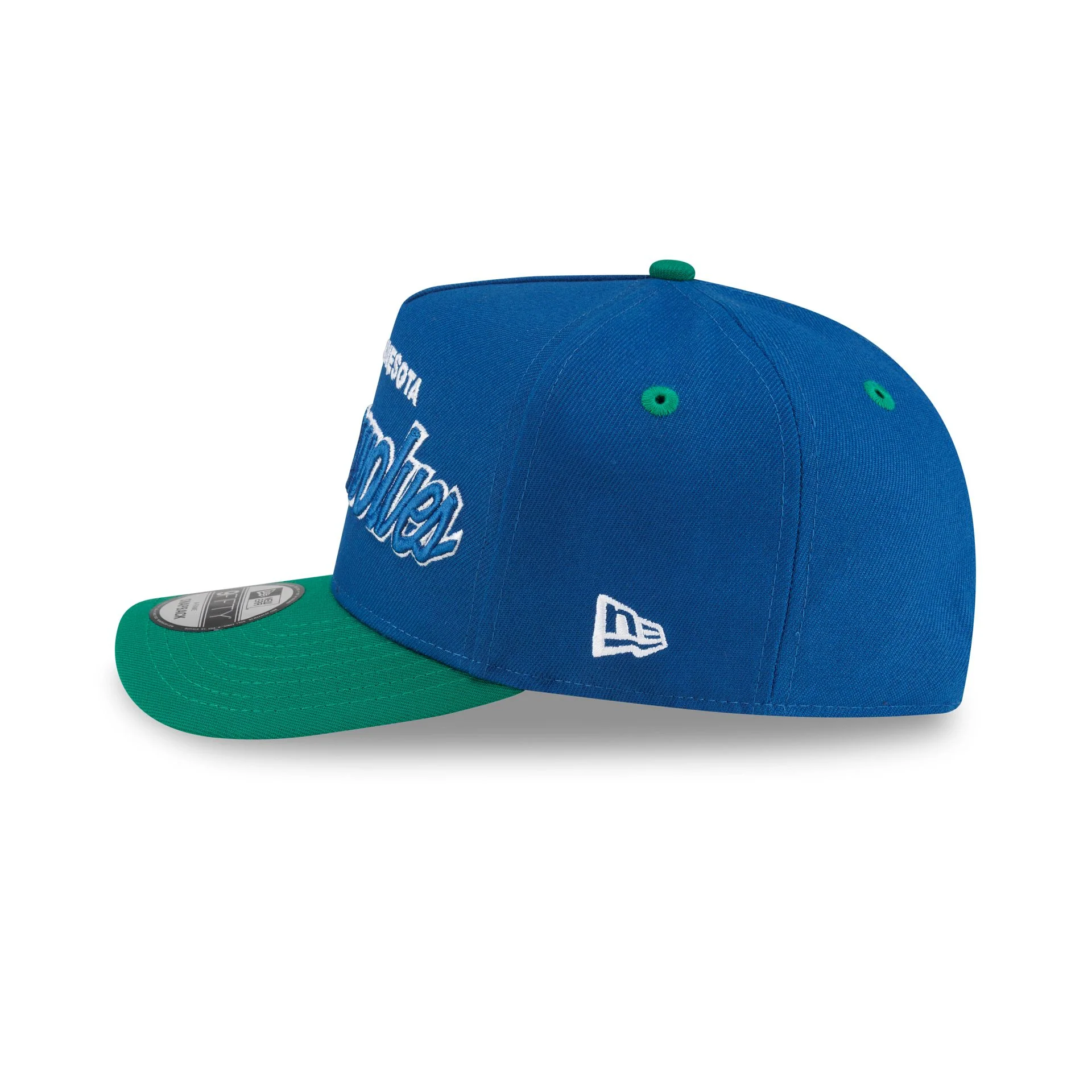 Minnesota Timberwolves Hardwood Classics 90s Script 9FIFTY A-Frame Snapback Hat - Image 5