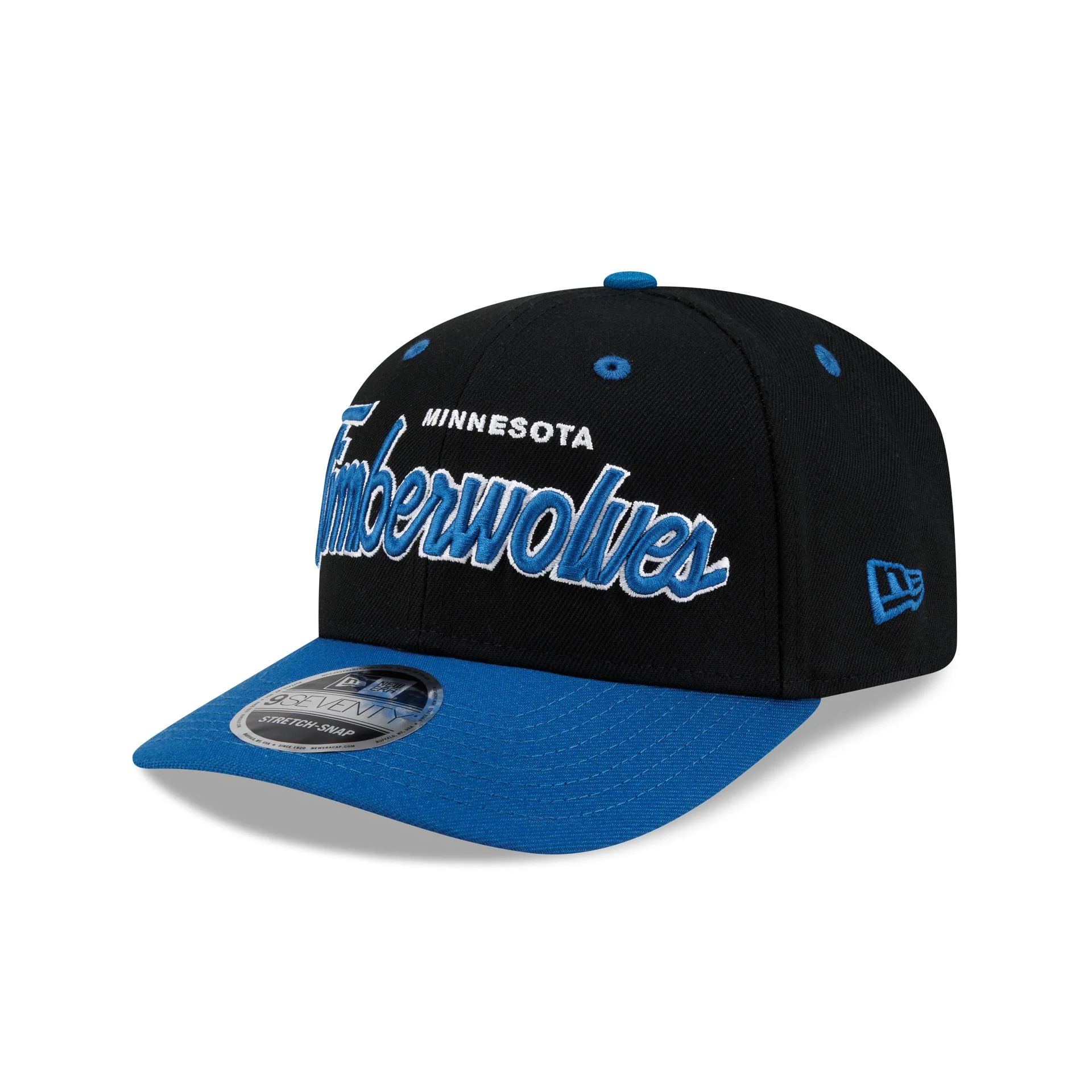 Minnesota Timberwolves Hardwood Classics 90s Script 9SEVENTY Stretch-Snap Hat - Image 3