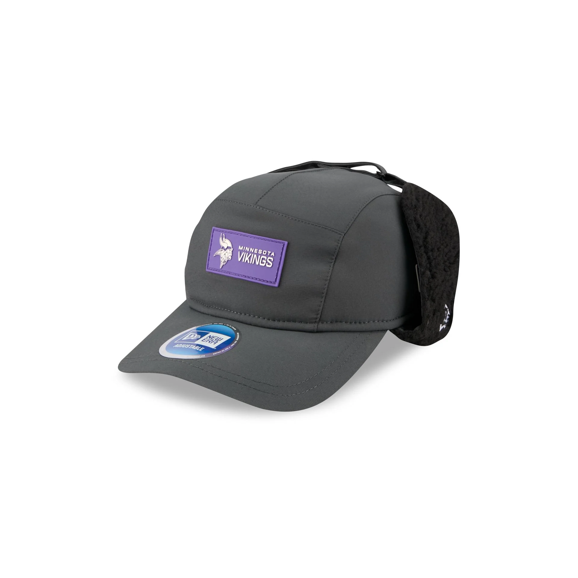 Minnesota Vikings 2025 Sideline Cold Weather Steel Clouds Runner Dogear Adjustable Hat