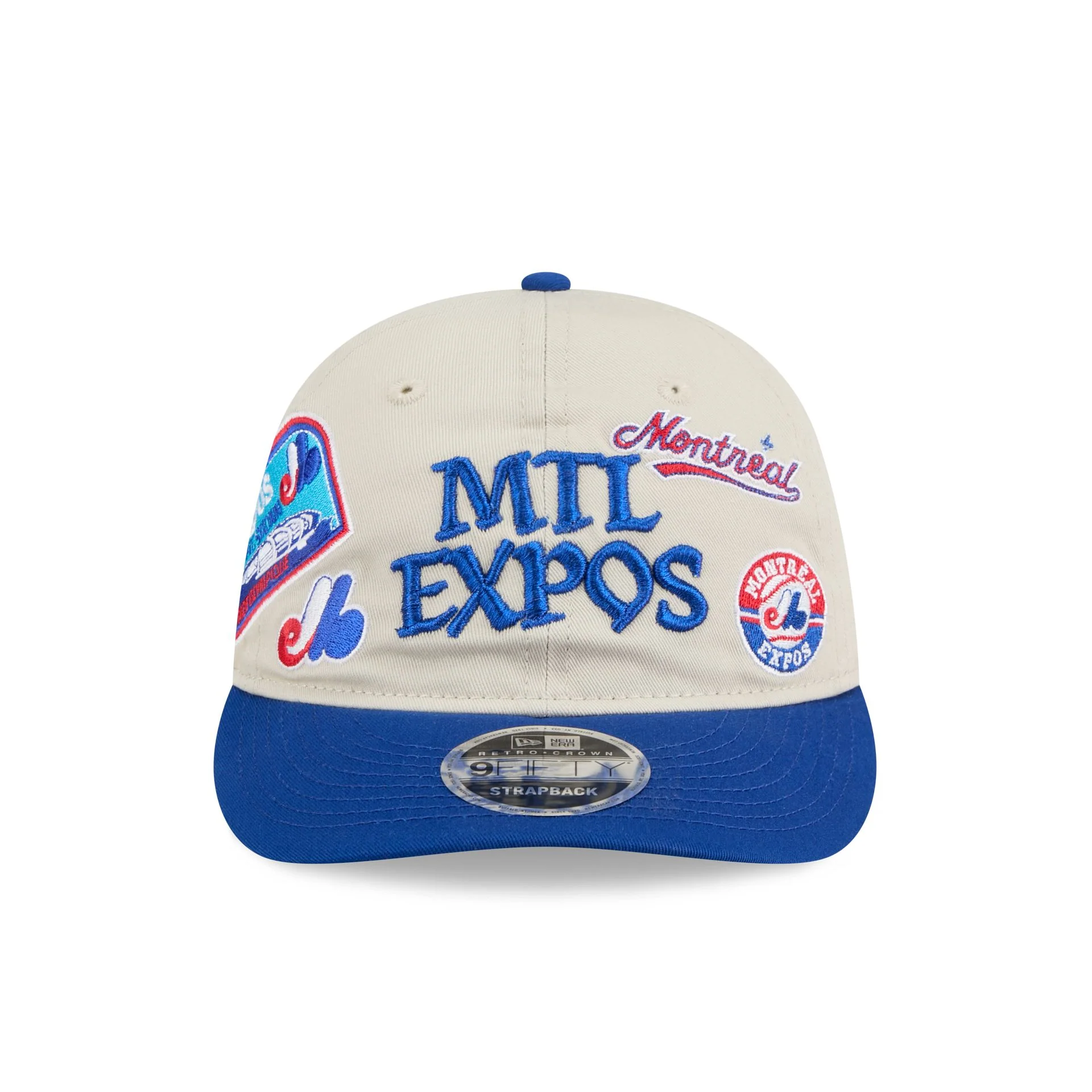 Montreal Expos Scattered Patches Retro Crown 9FIFTY Snapback Hat - Image 2