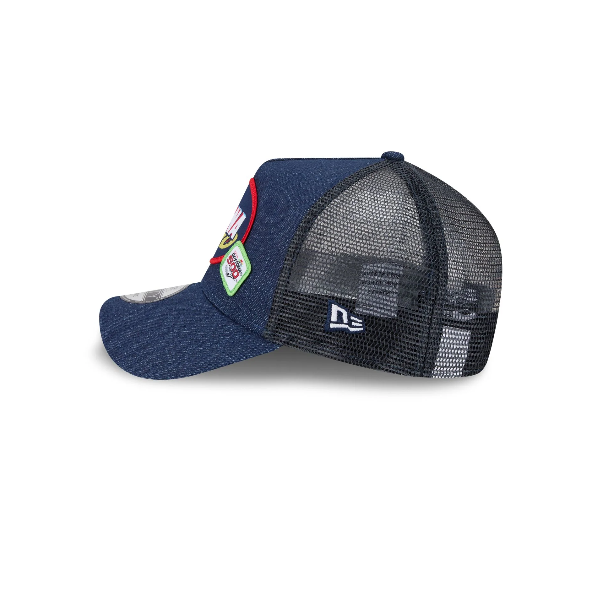 NASCAR DAYTONA 500 Denim 9FORTY A-Frame Trucker Hat - Image 4