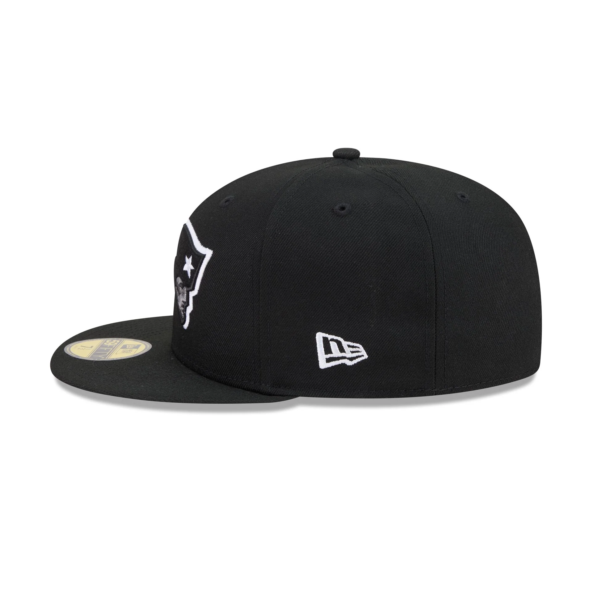 New England Patriots Black and White Basic 59FIFTY Fitted Hat - Image 4