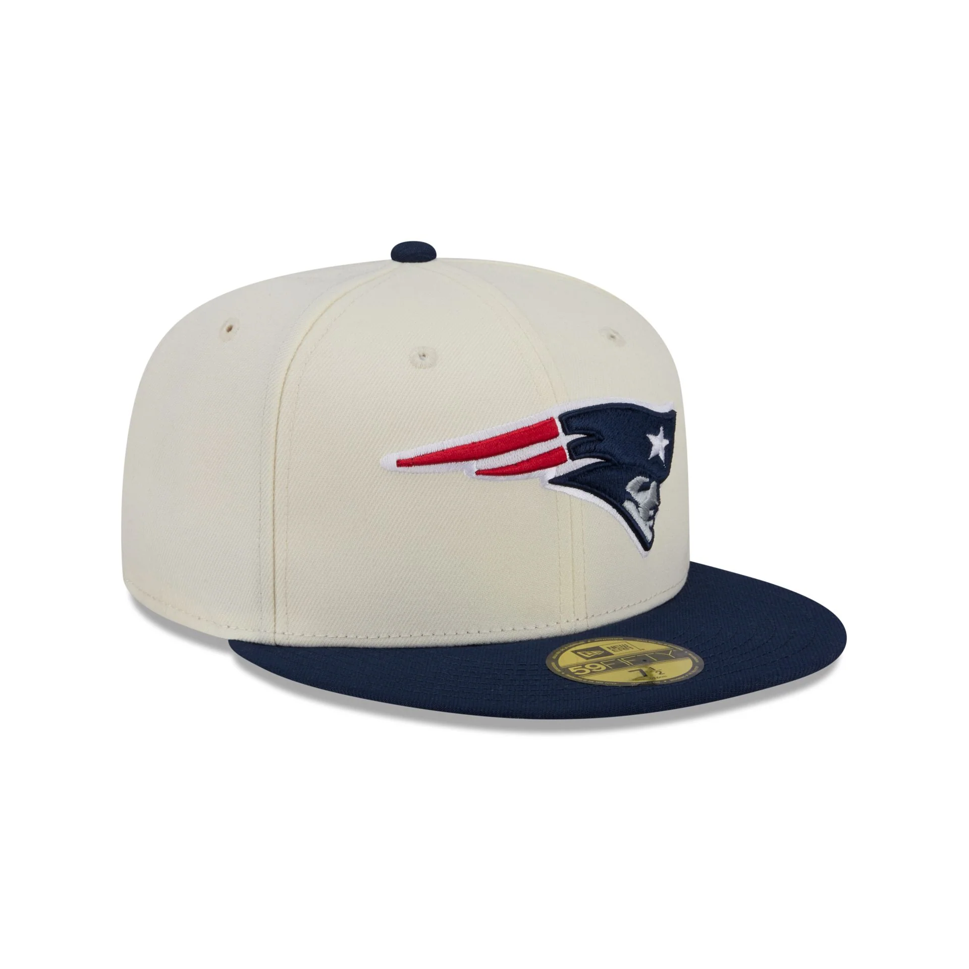 New England Patriots Chrome White Basic 59FIFTY Fitted Hat - Image 3