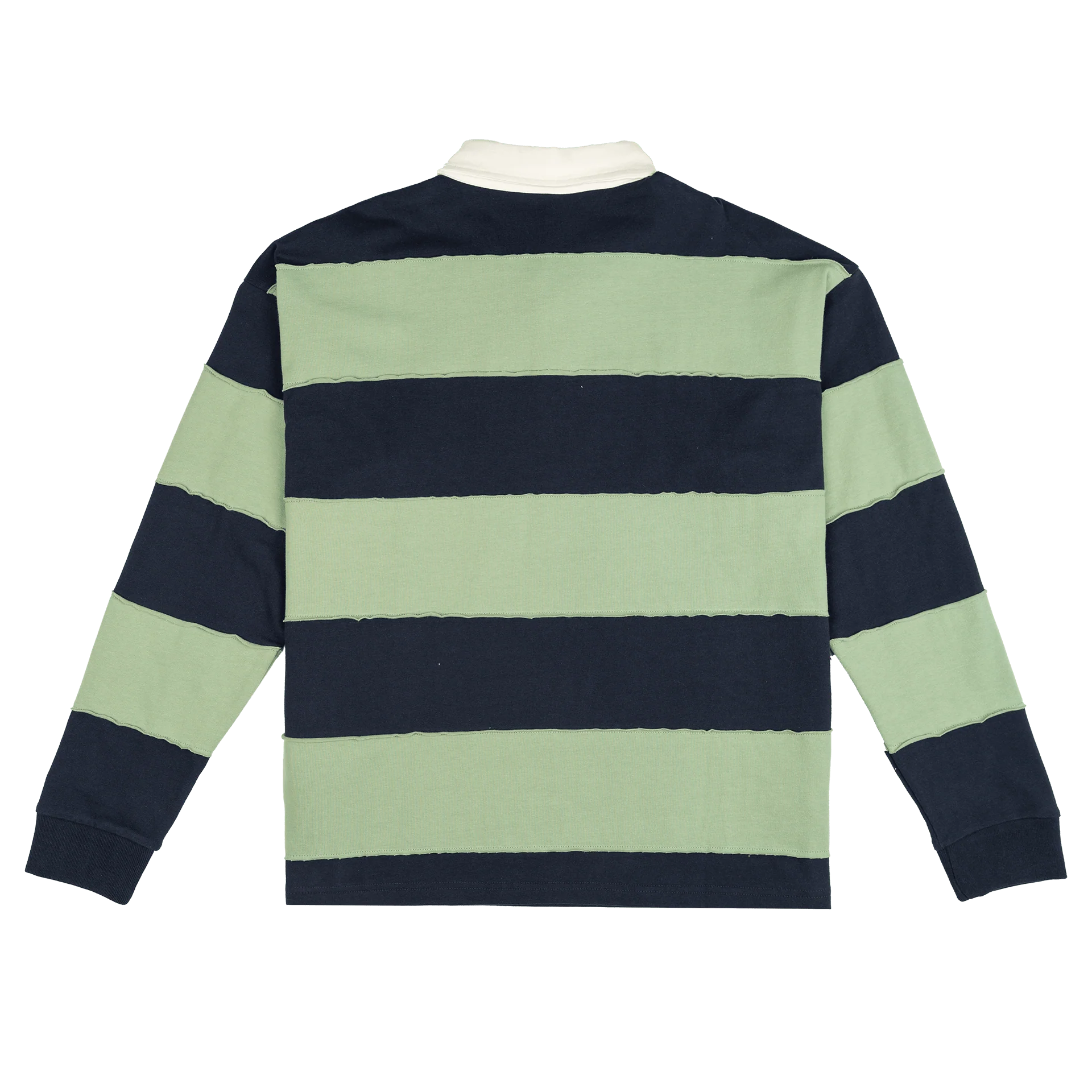 New Era Branded Cut & Sew Block Navy Long Sleeve Rugby Shirt - Image 3