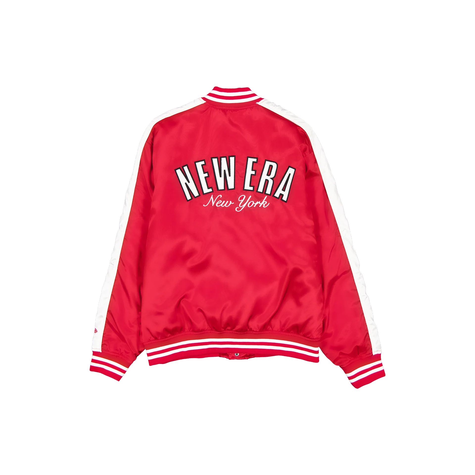 New Era Branded Front Door Red Souvenir Satin Jacket - Image 2