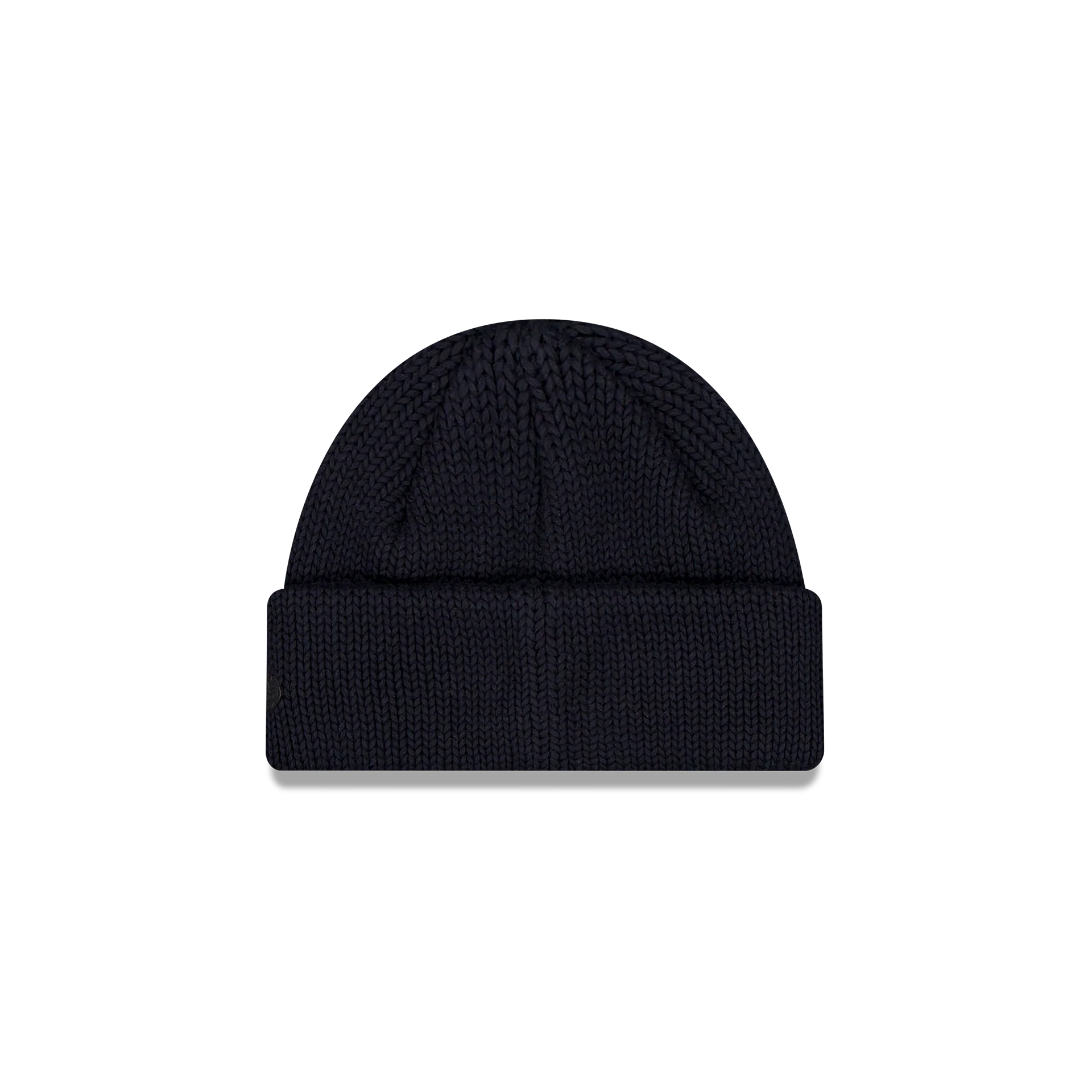 New Era Branded Navy Short Knit Beanie Hat - Image 2
