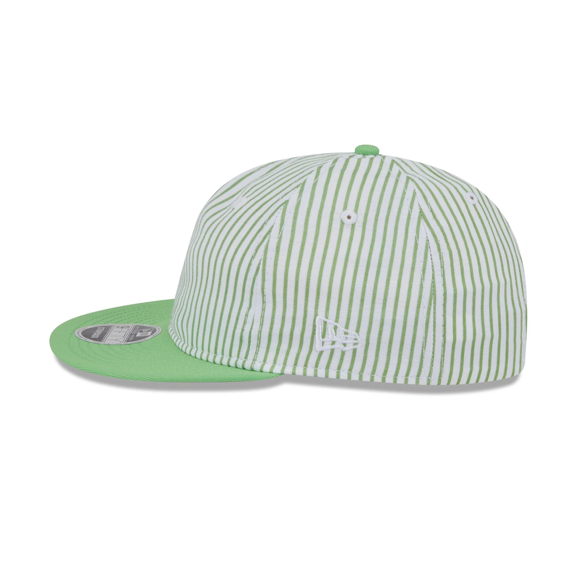 New Era Cap Lime Green Pinstripe Retro Crown 9FIFTY Snapback Hat - Image 4