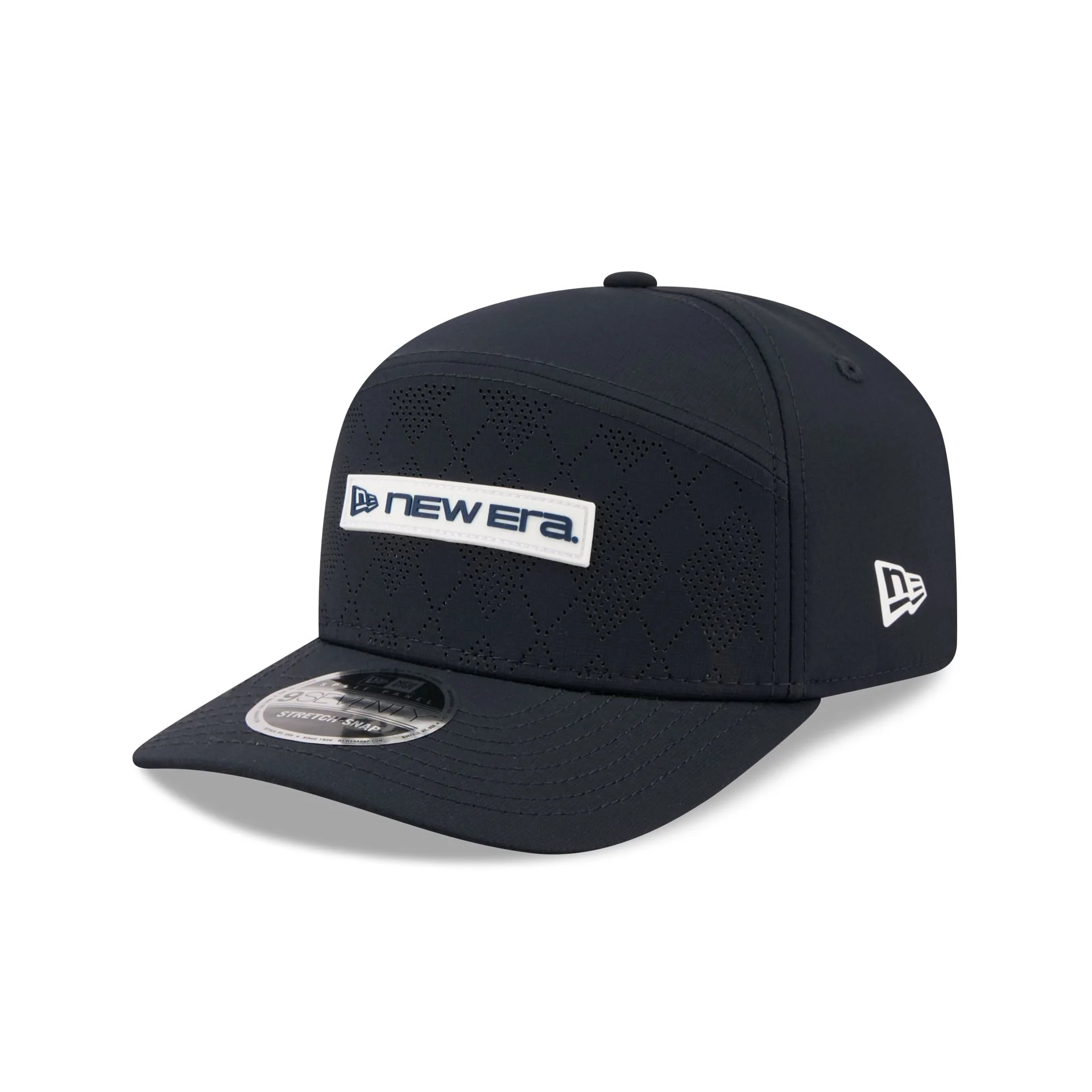 New Era Cap Navy Argyle Split Panel 9SEVENTY Stretch-Snap Hat
