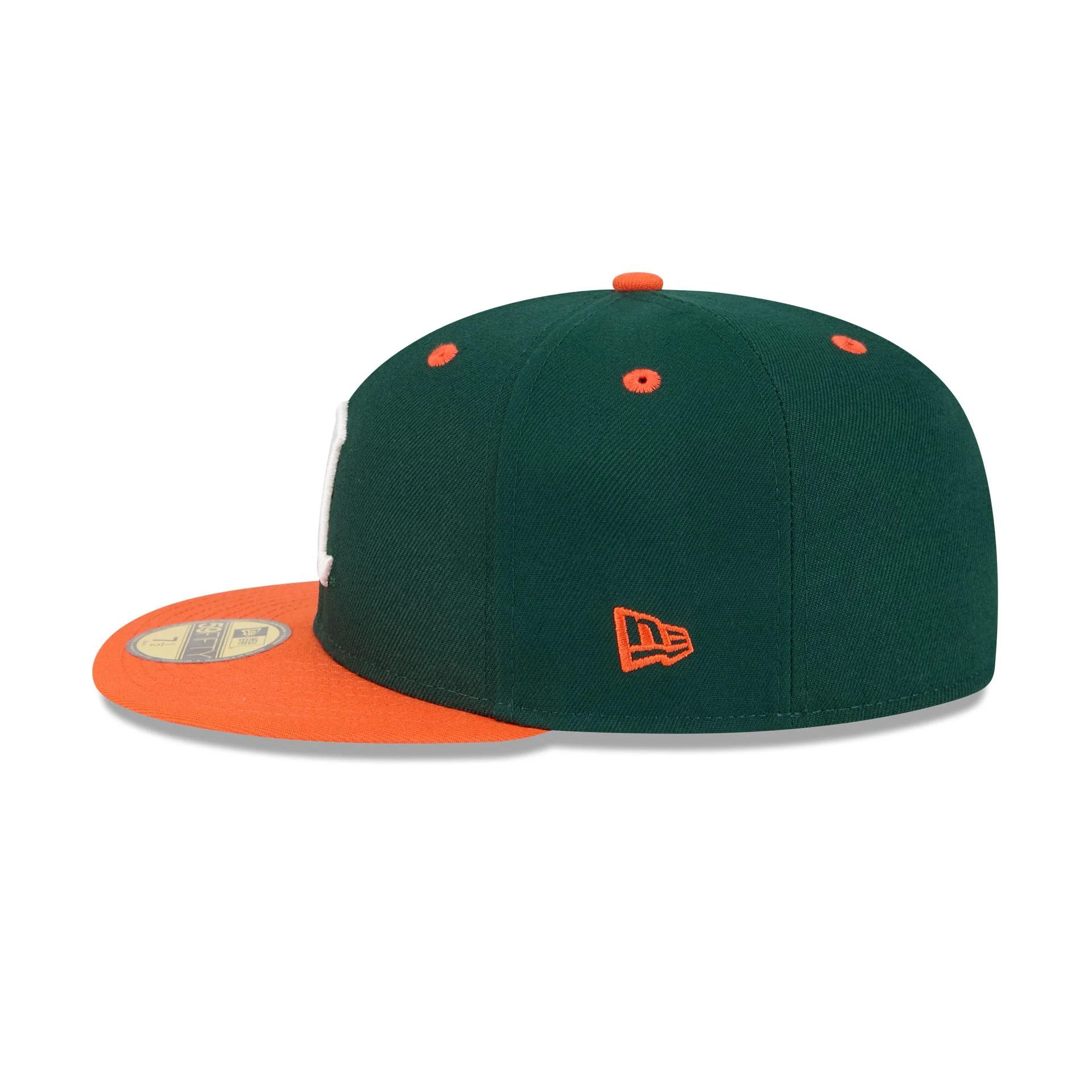 New Era x adidas Miami Hurricanes Dark Green 59FIFTY Fitted Hat - Image 4