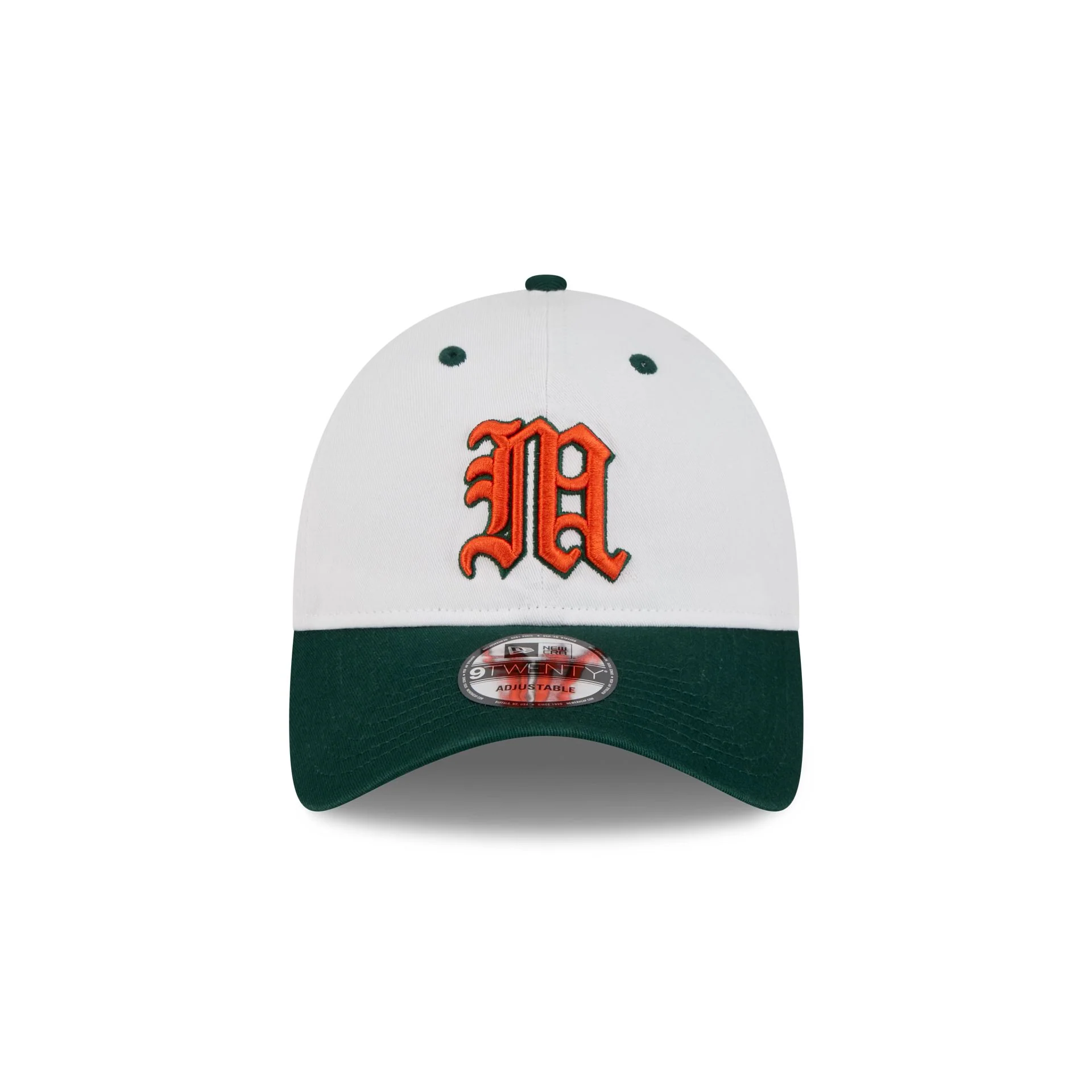 New Era x adidas Miami Hurricanes White 9TWENTY Adjustable Hat - Image 2