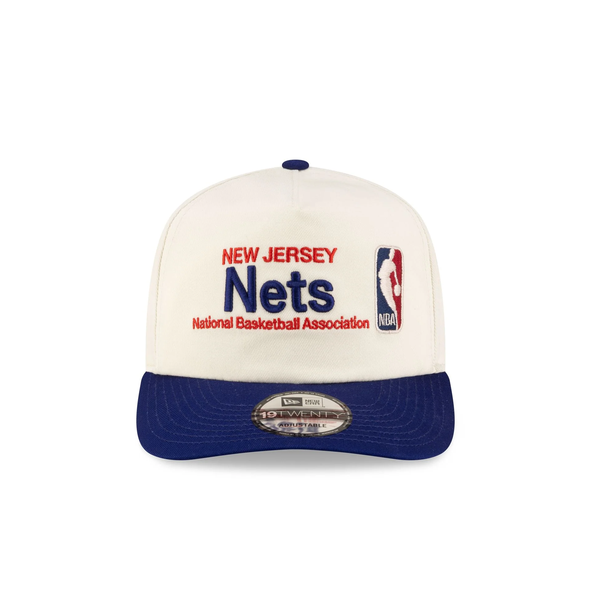 New Jersey Nets 1997-2012 Hardwood Classics Sign Stack Chrome White 19TWENTY Adjustable Hat - Image 2