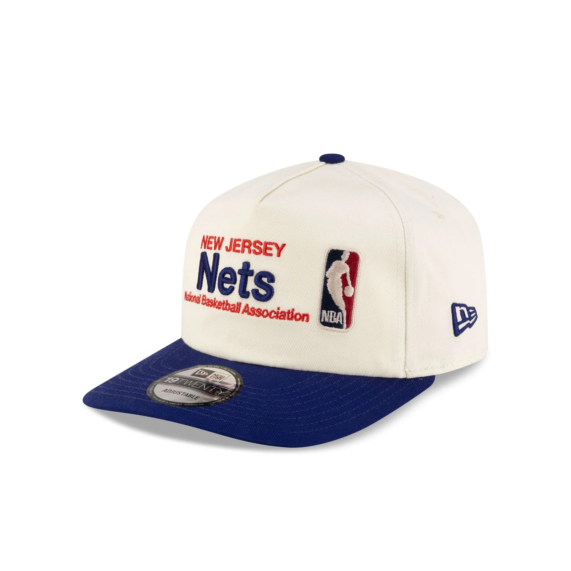New Jersey Nets 1997-2012 Hardwood Classics Sign Stack Chrome White 19TWENTY Adjustable Hat - Image 3