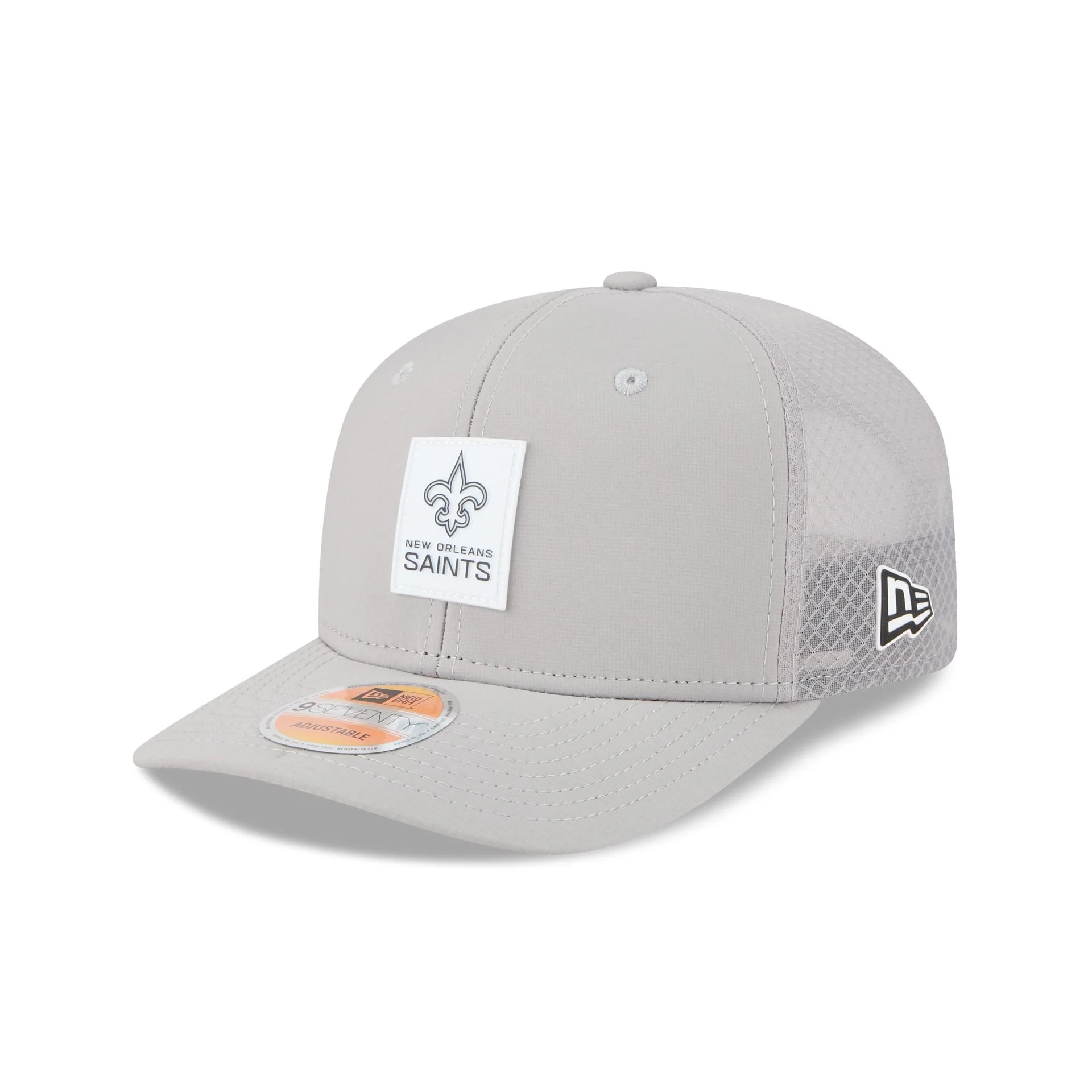 New Orleans Saints 2025 Sideline Hot Weather Gray 9SEVENTY Trucker Hat