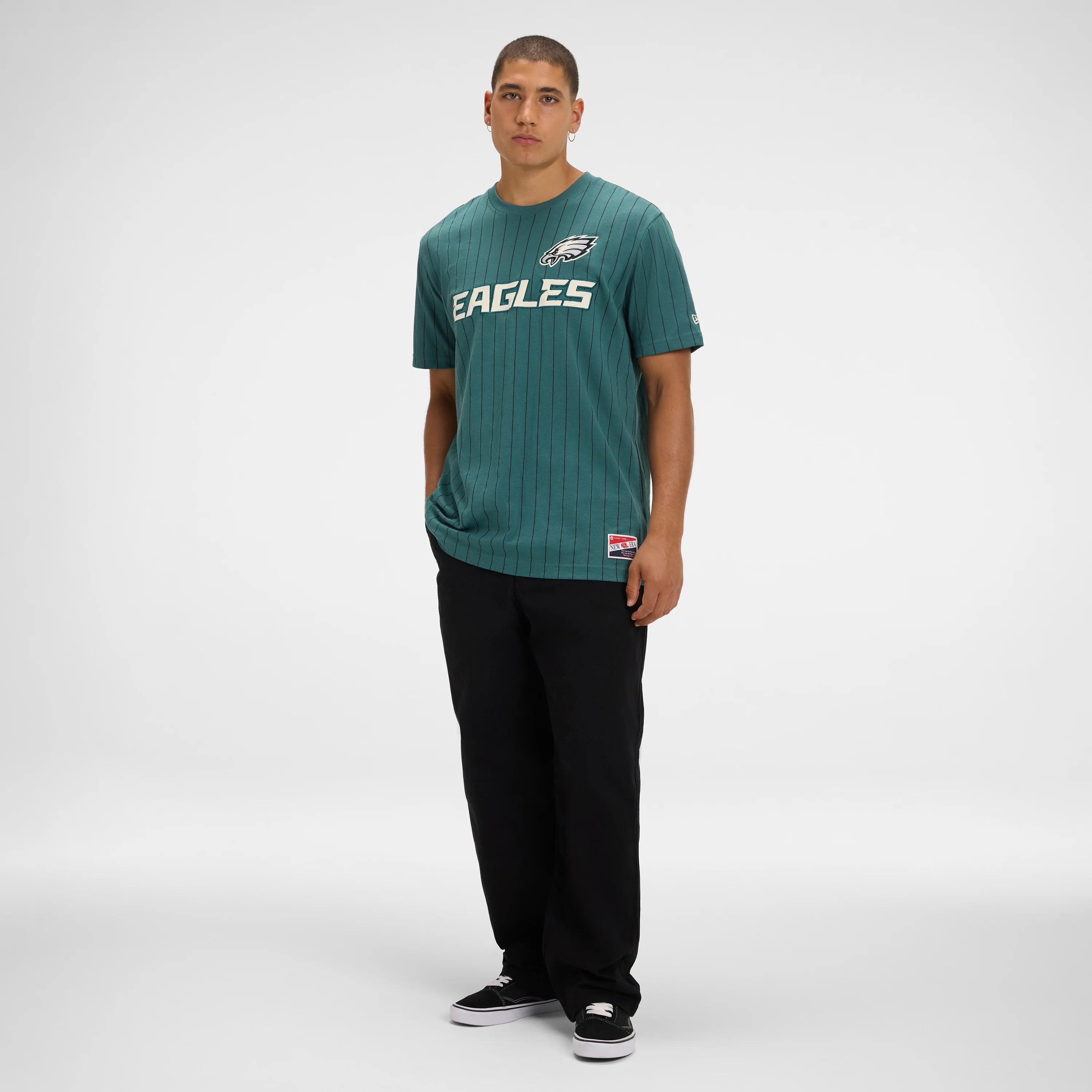Boston Celtics Throwback Retro Pinstripe T-Shirt - Image 5