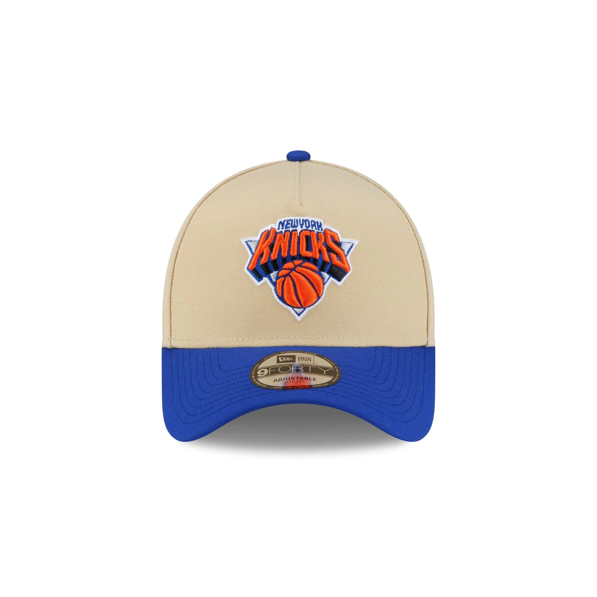 New York Knicks Hardwood Classics 2000s Gold 9FORTY A-Frame Snapback Hat - Image 2