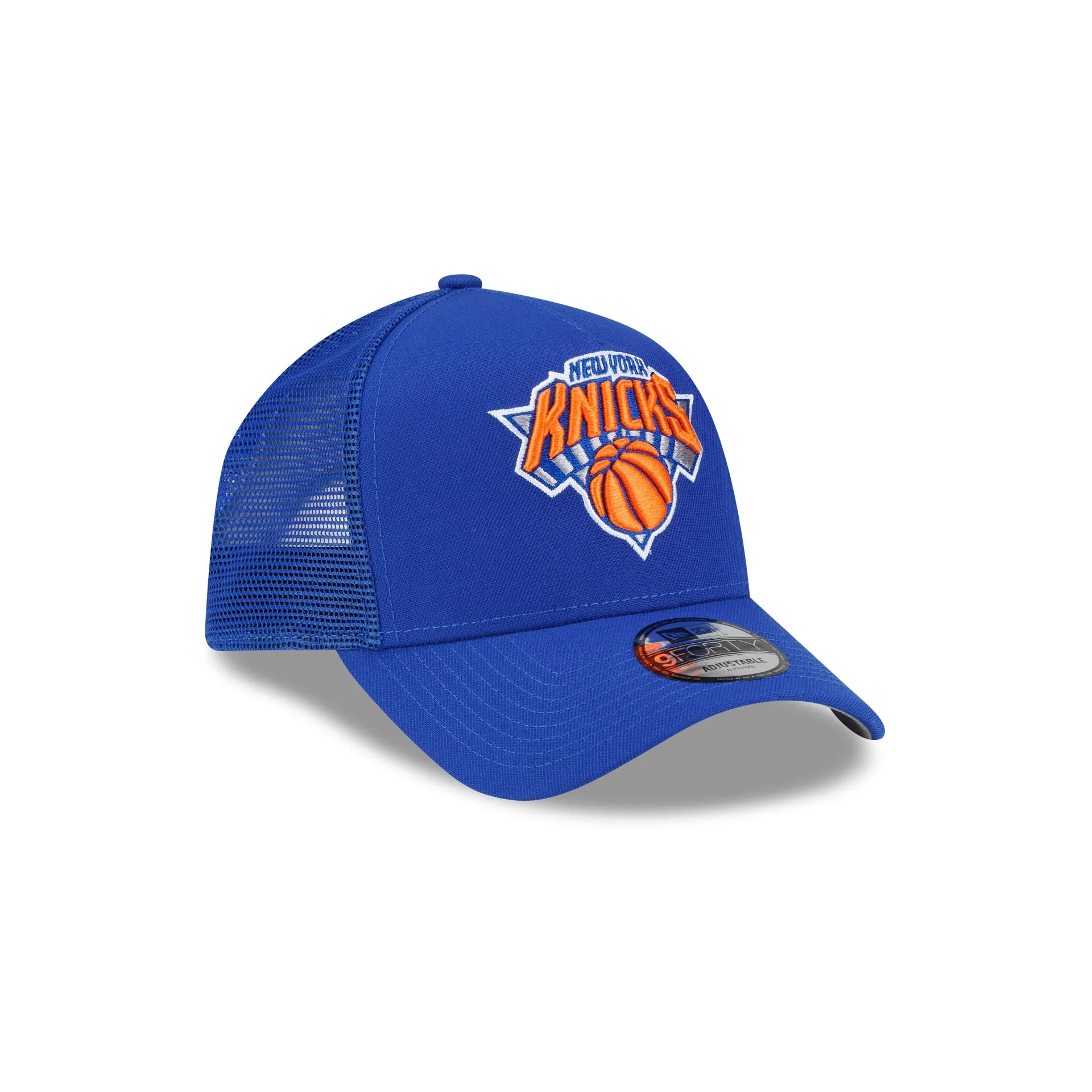 New York Knicks Side Script 9FORTY A-Frame Trucker Hat - Image 3