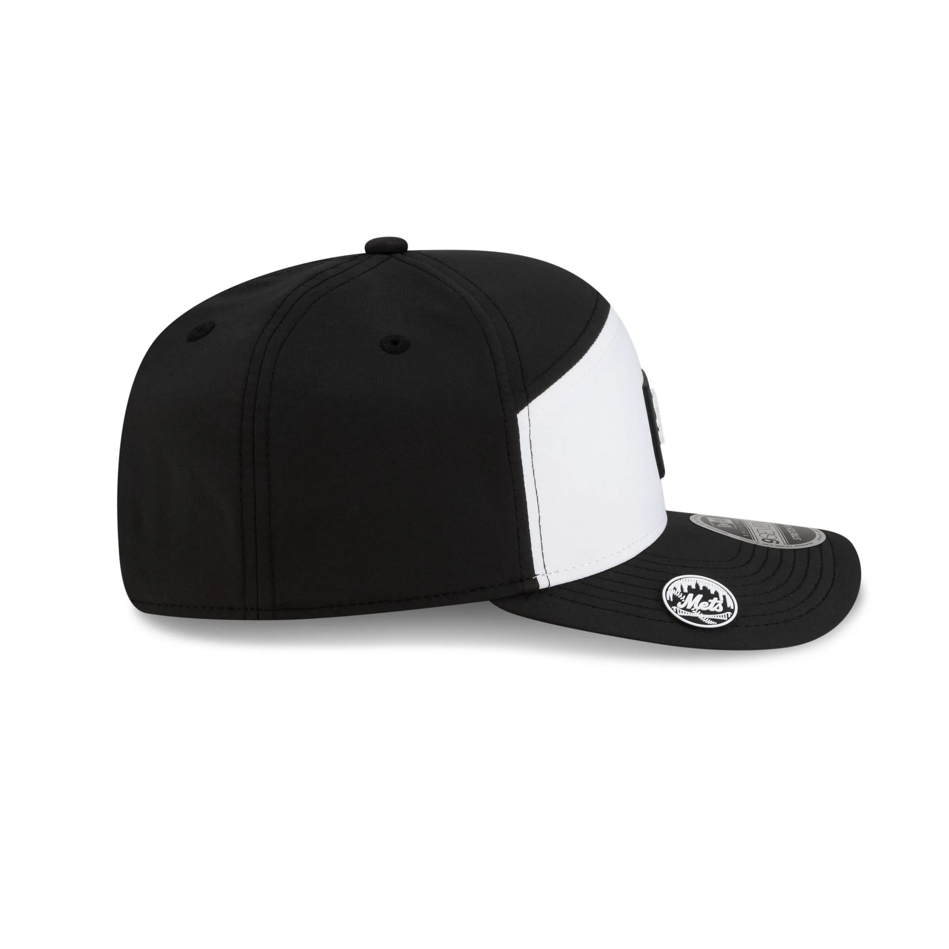 New York Mets 2026 Clubhouse Black & White Split Panel 9SEVENTY Stretch-Snap Hat - Image 4