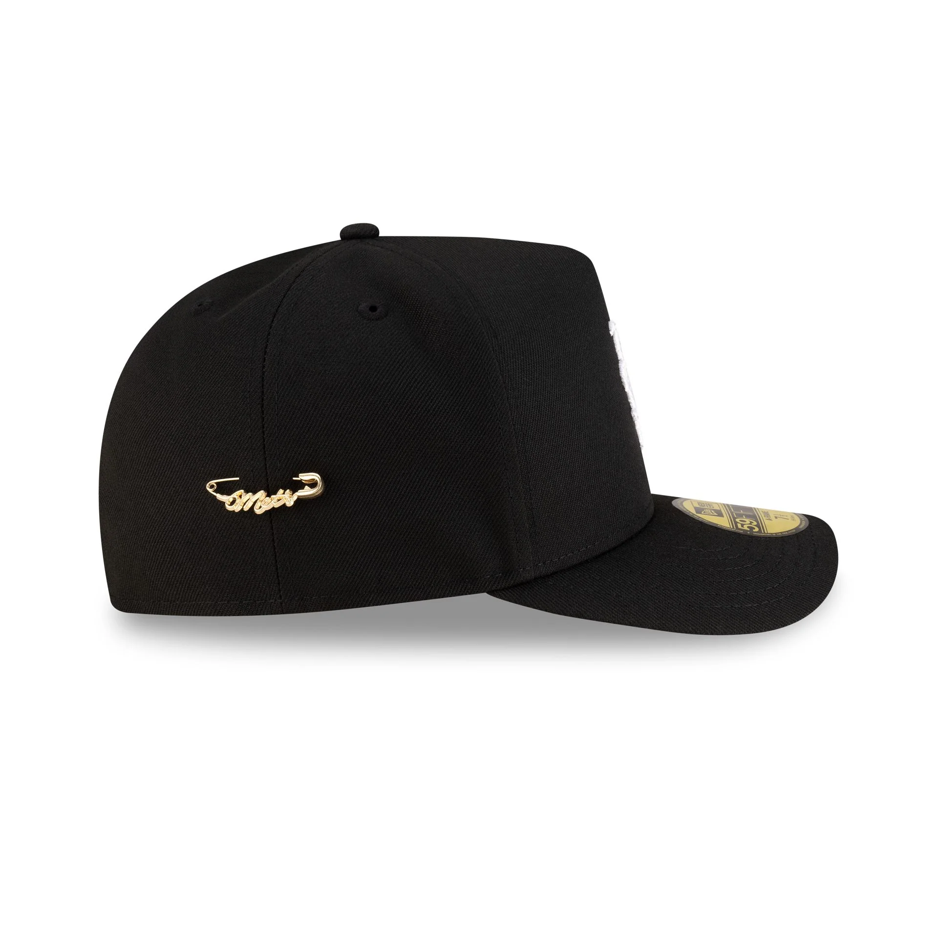 New York Mets Black Script Safety Pin 59FIFTY A-Frame Fitted Hat - Image 4