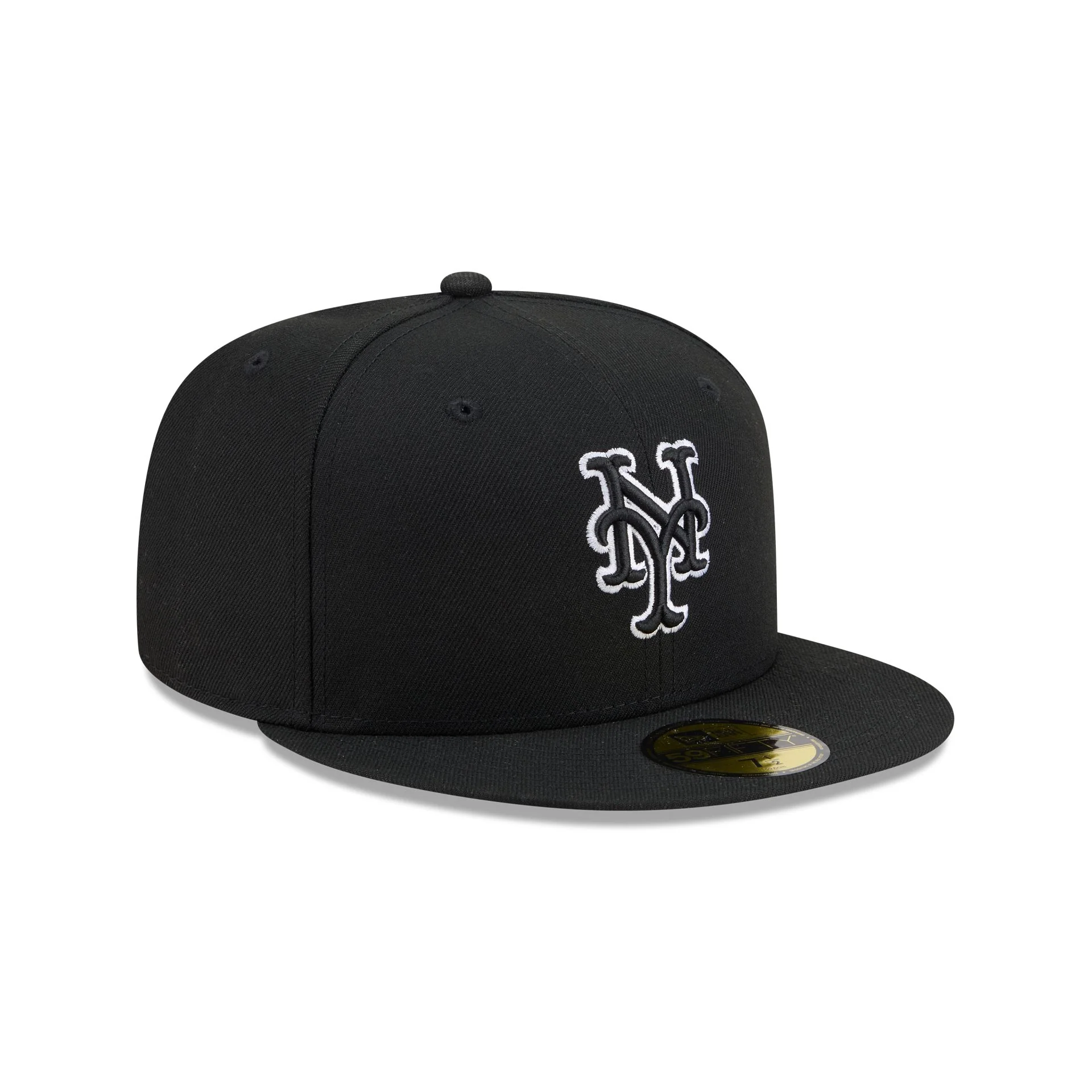 New York Mets Black and White Basic 59FIFTY Fitted Hat - Image 3