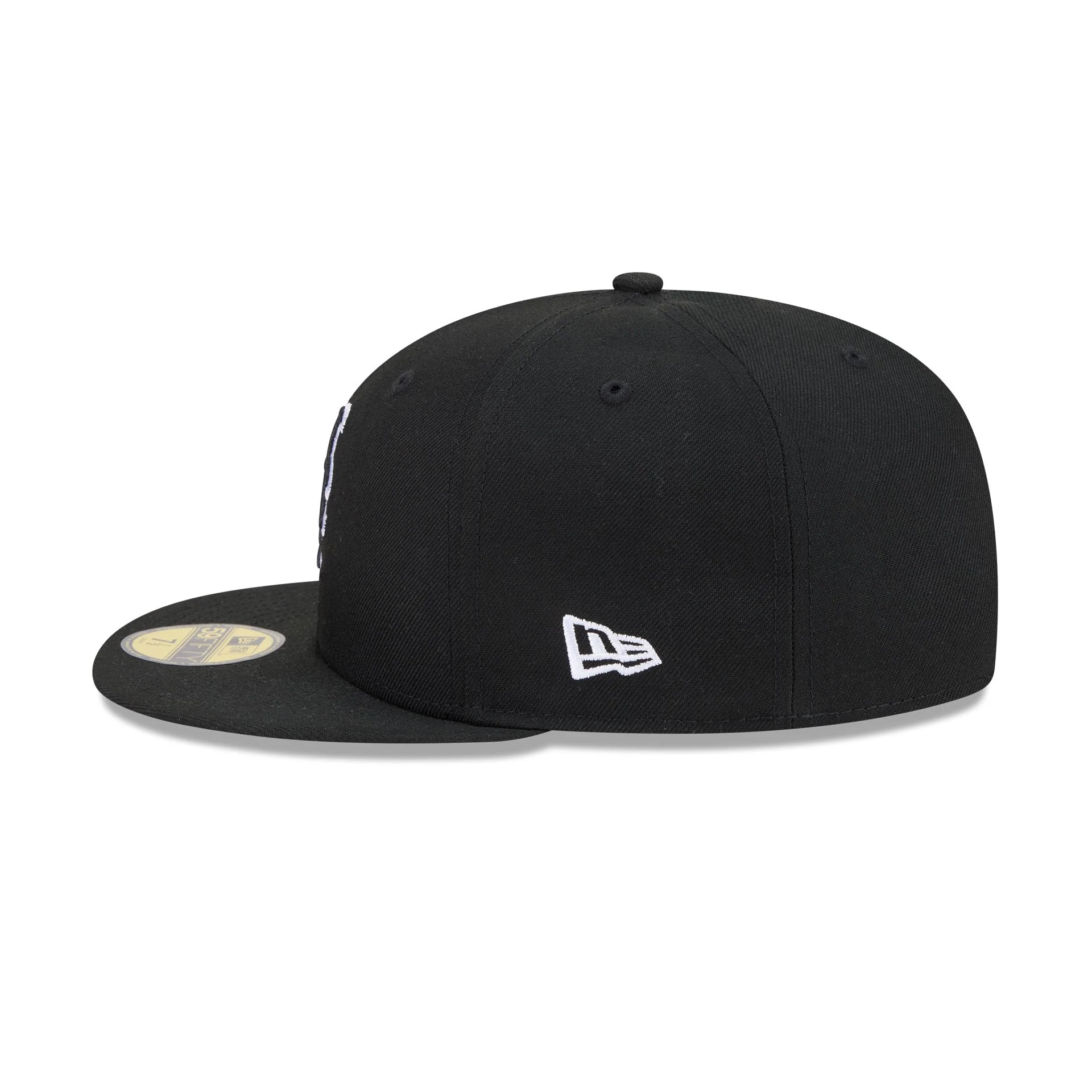 New York Mets Black and White Basic 59FIFTY Fitted Hat - Image 4