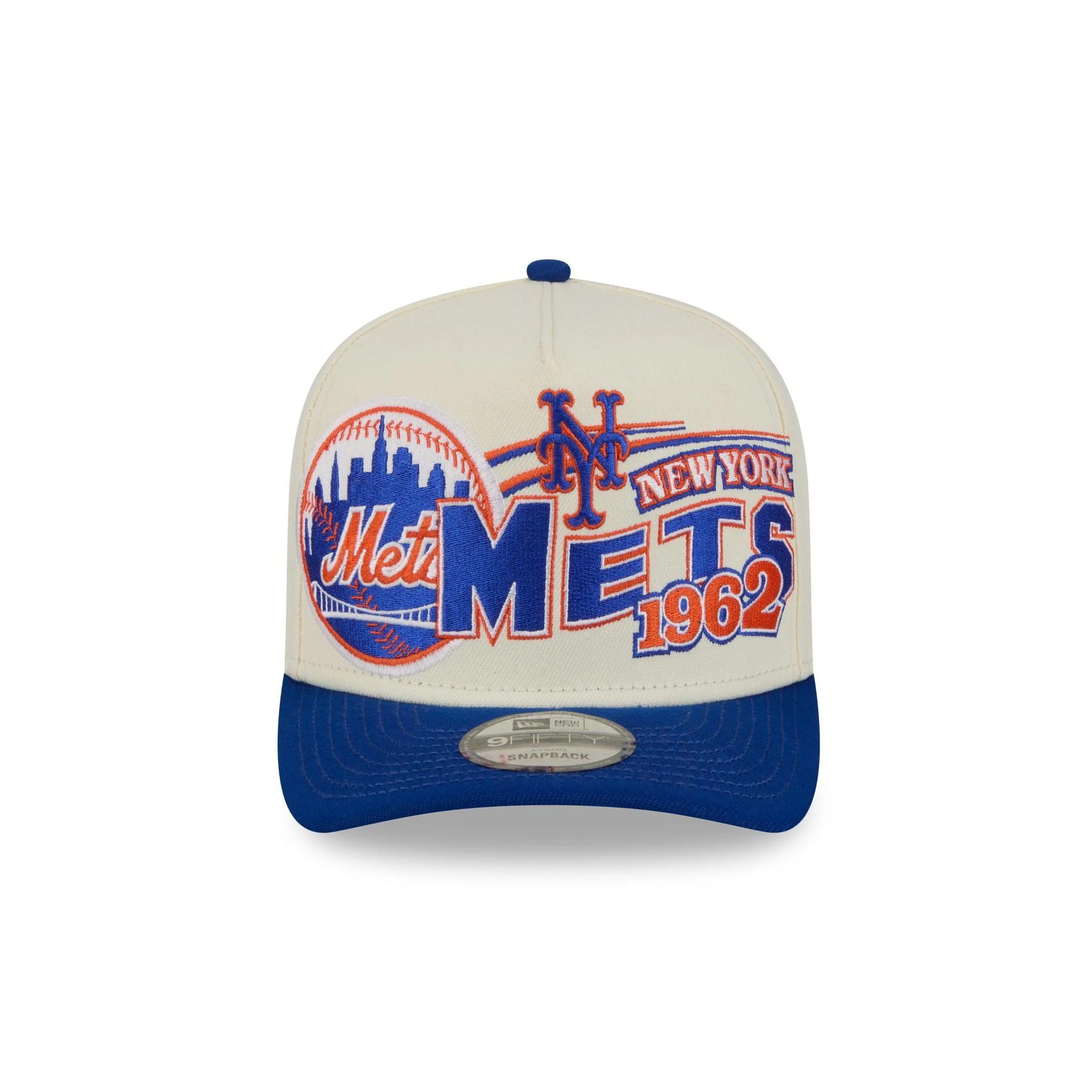 New York Mets Chrome White Classic 9FIFTY A-Frame Snapback Hat - Image 2