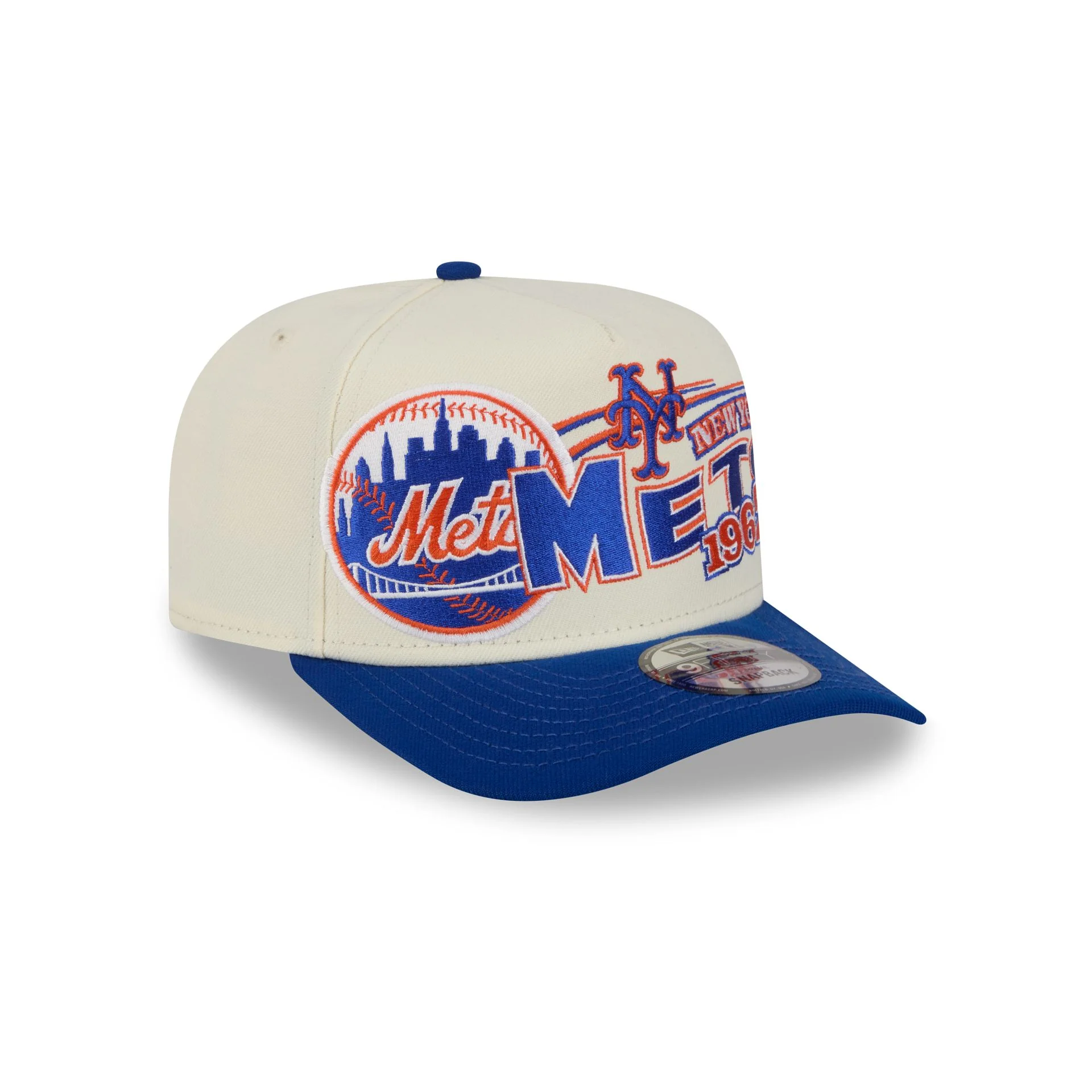 New York Mets Chrome White Classic 9FIFTY A-Frame Snapback Hat - Image 3