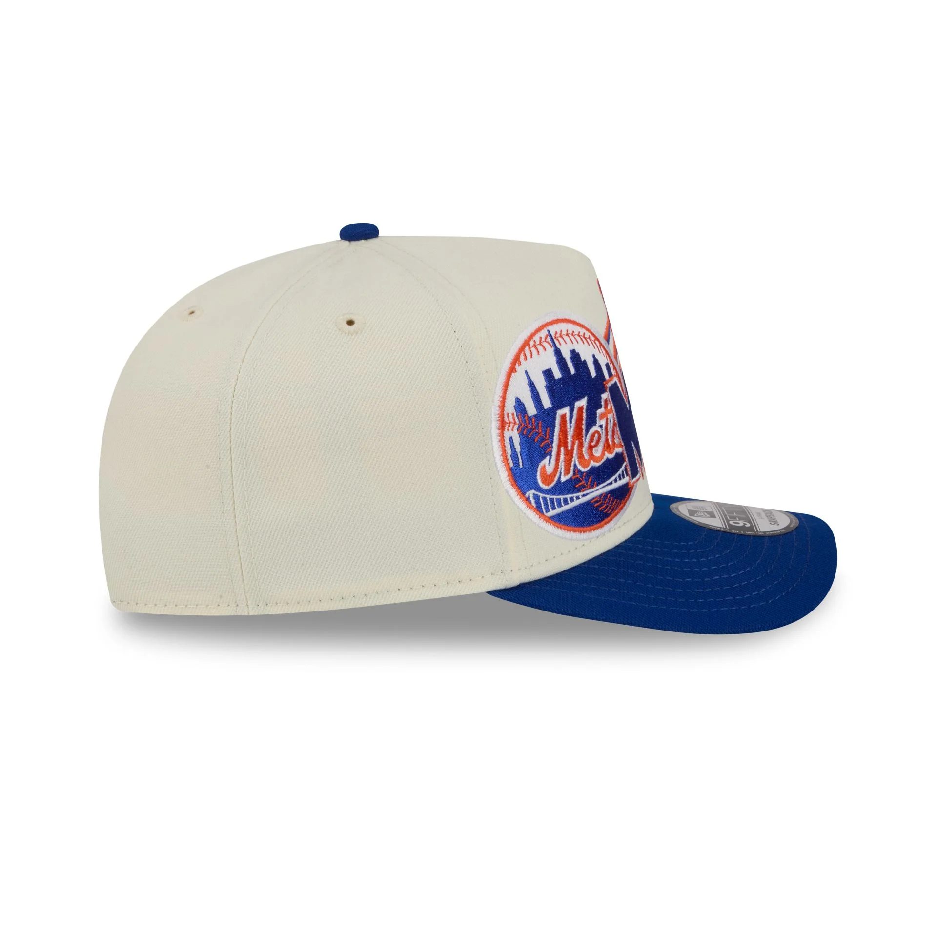 New York Mets Chrome White Classic 9FIFTY A-Frame Snapback Hat - Image 5