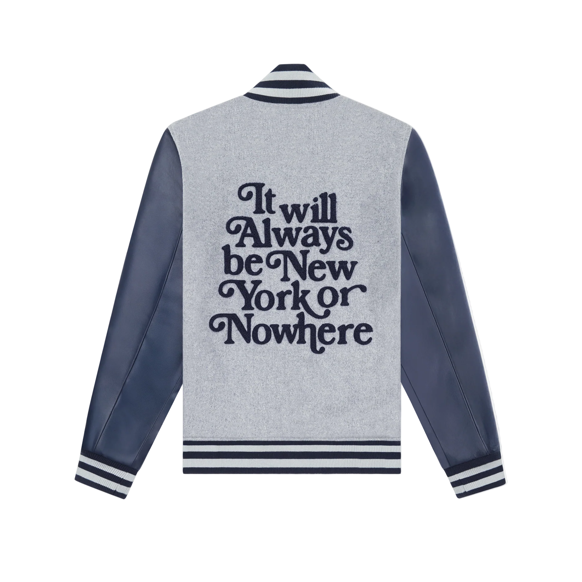 New York or Nowhere x New York Yankees Heather Gray Motto Varsity Jacket - Image 2