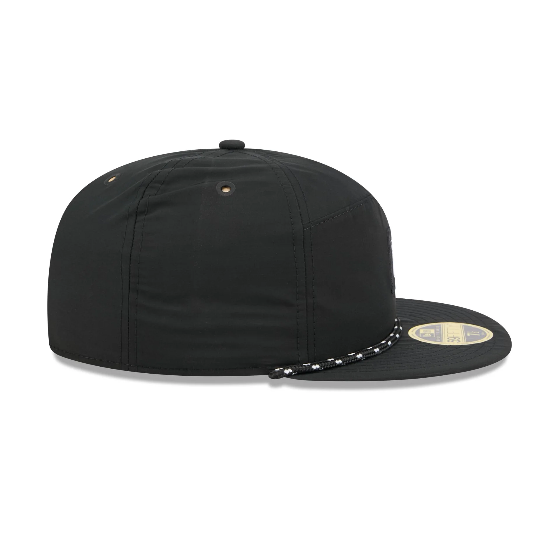 New York Rangers Black Poly Rope Split Panel 59FIFTY Fitted Hat - Image 5