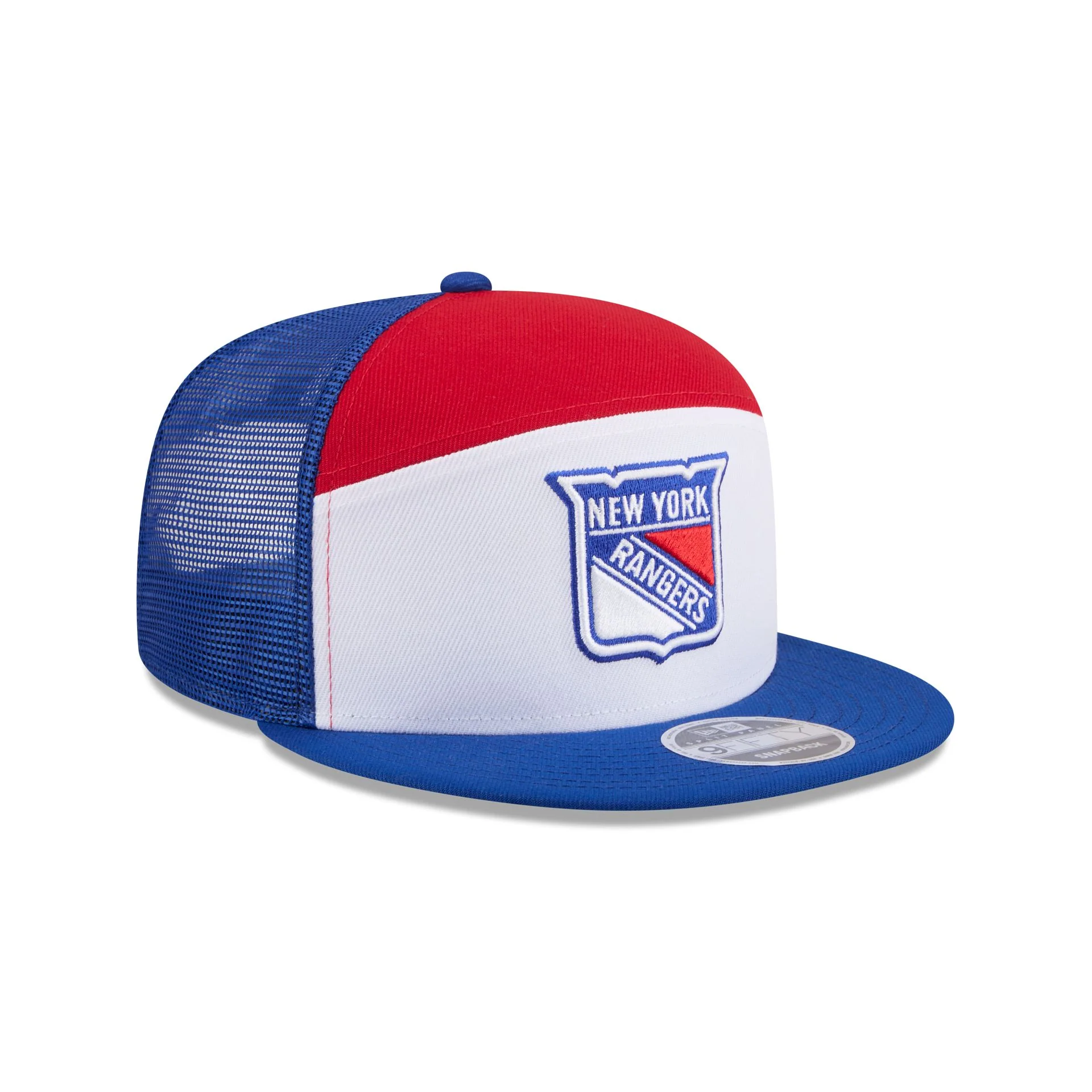 New York Rangers Block Split Panel 9FIFTY Trucker Hat - Image 3