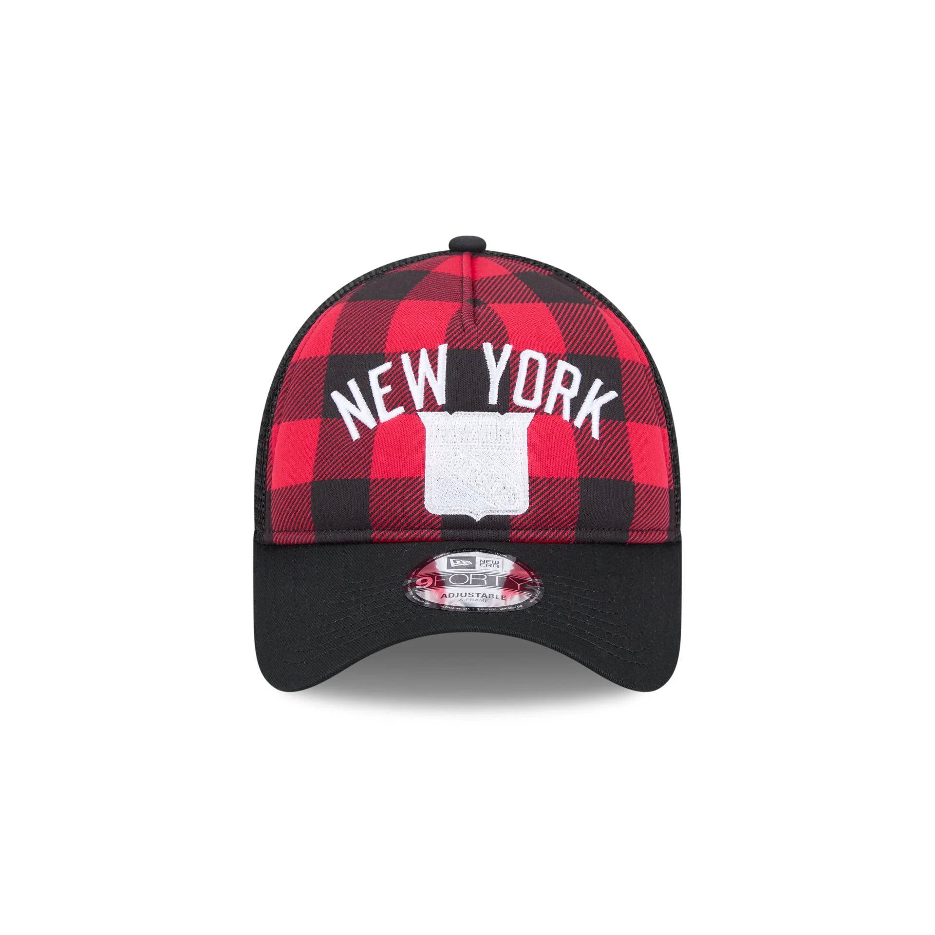 New York Rangers Evergreen Check 9FORTY A-Frame Trucker Hat - Image 2