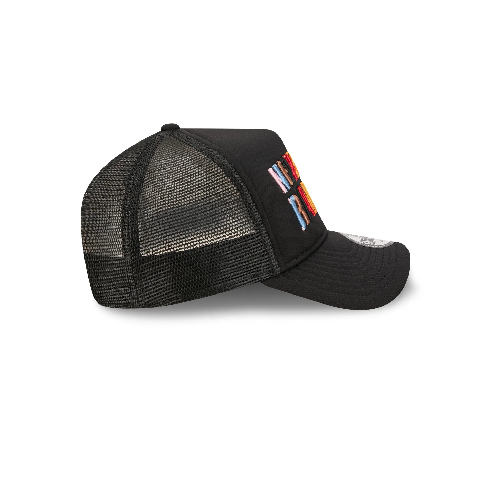New York Rangers Rainbow Wordmark 9FORTY A-Frame Trucker Hat - Image 5
