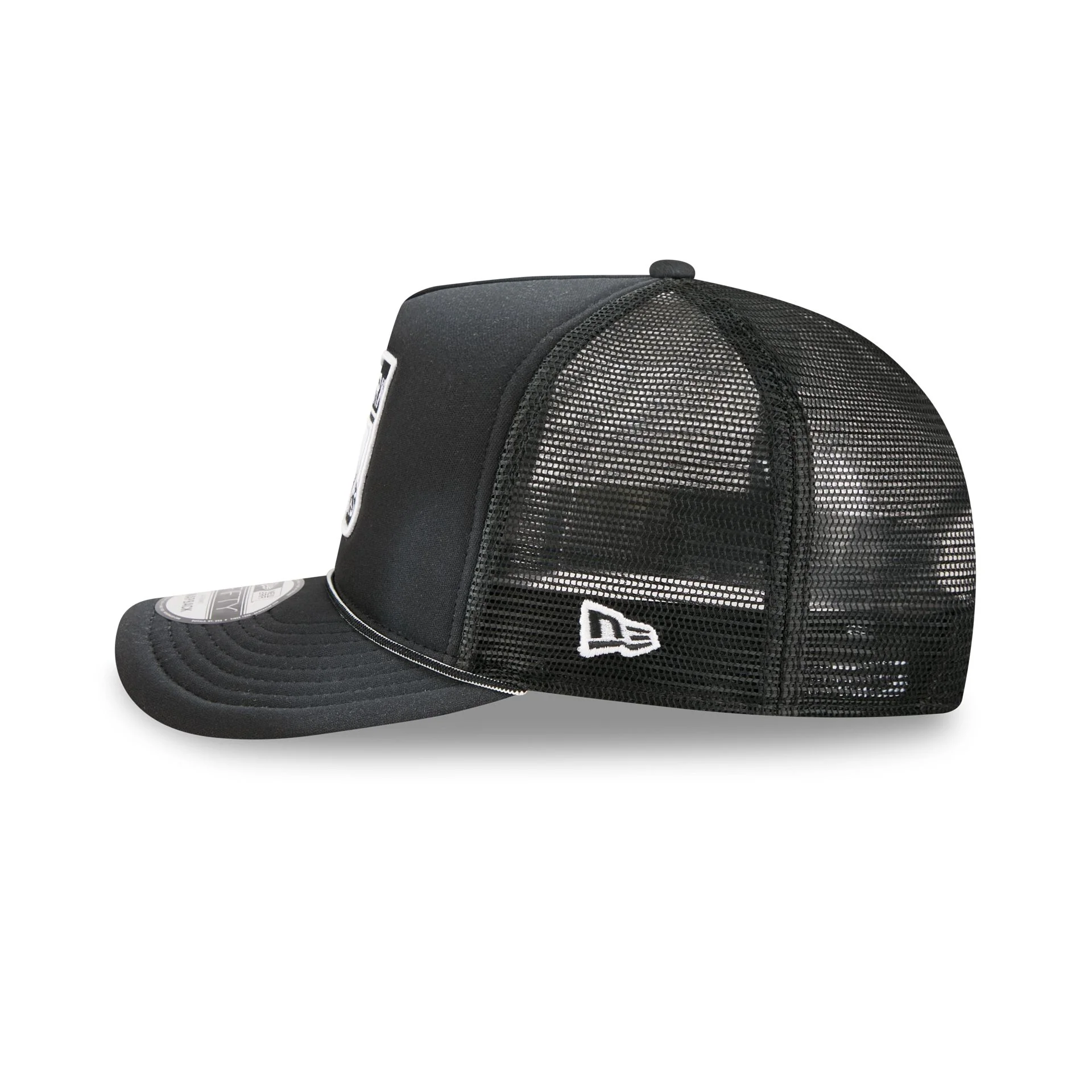 New York Rangers Washed Black 9FIFTY A-Frame Trucker Hat - Image 4