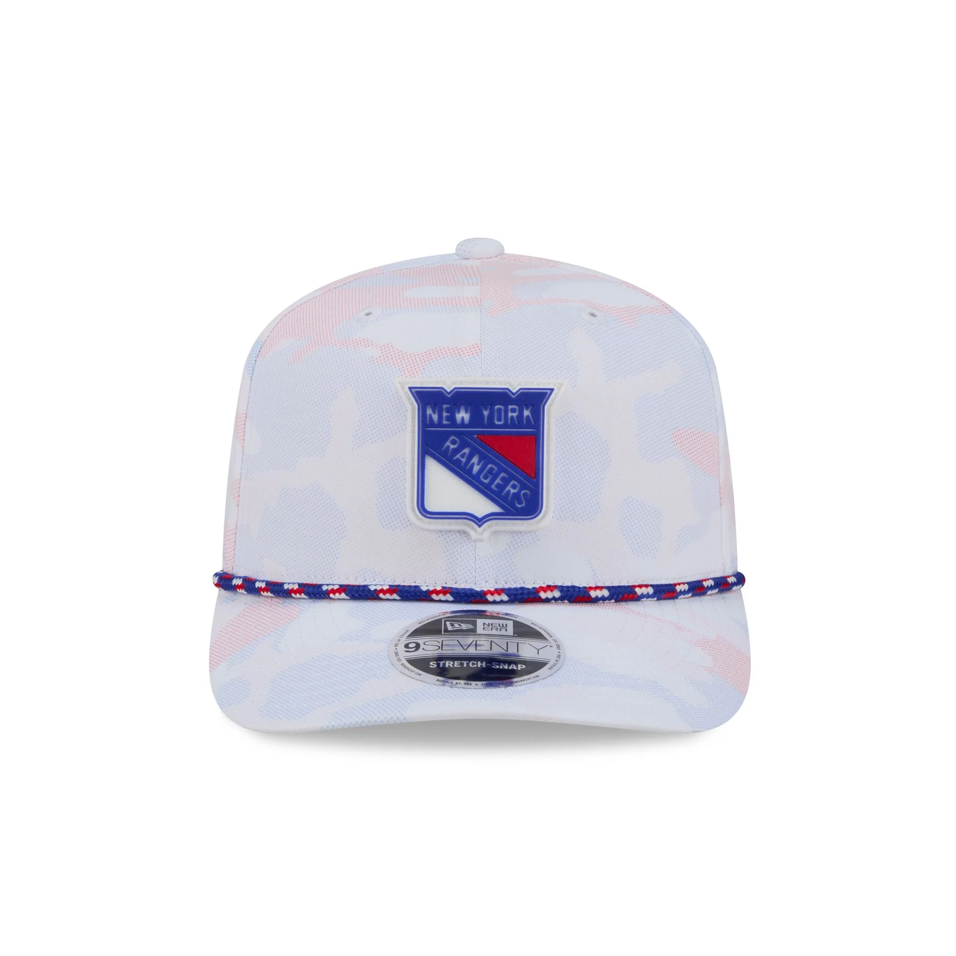 New York Rangers White Camo Performance Rope 9SEVENTY Stretch-Snap Hat - Image 2