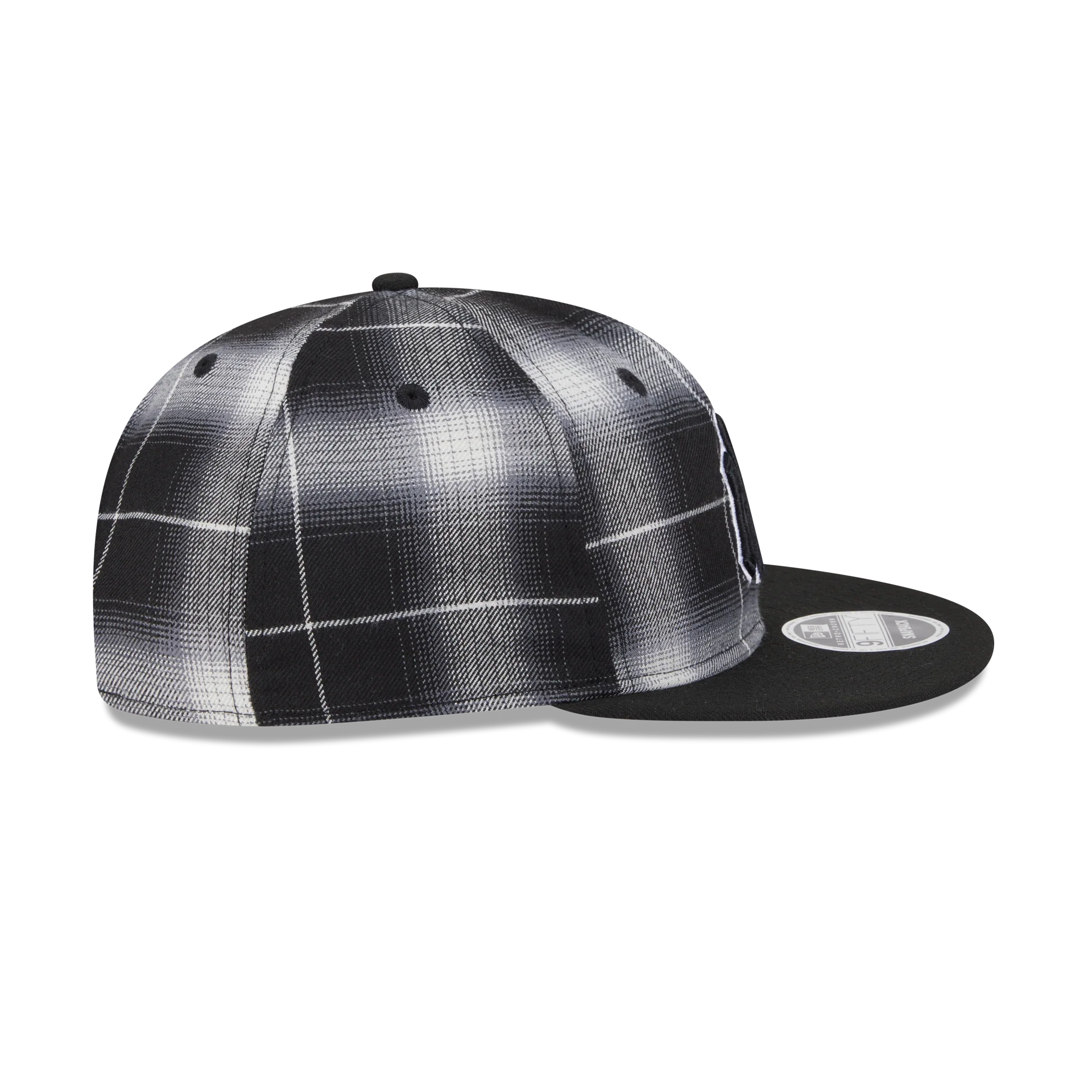 New York Yankees Black and White Plaid Retro Crown 9FIFTY Snapback Hat - Image 5